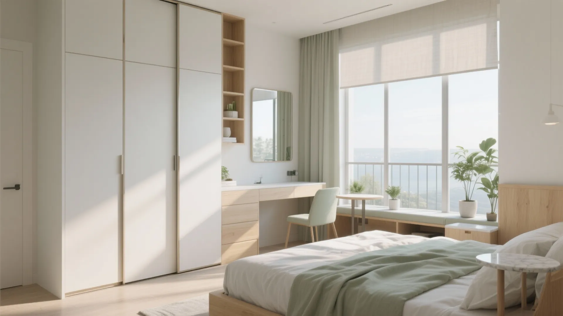 Calm, flexible bedrooms and a sun-smart balcony