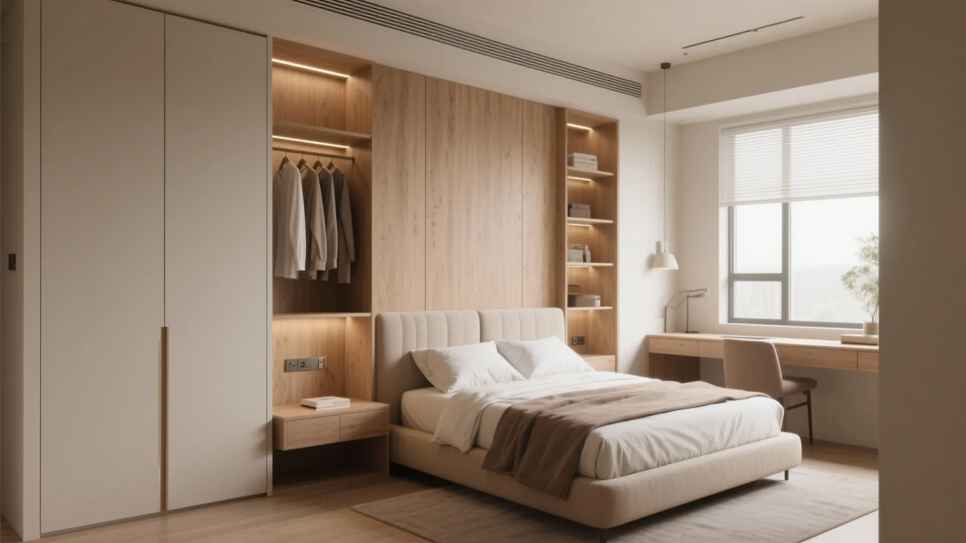 3. Flexible bedroom layouts with built-ins
