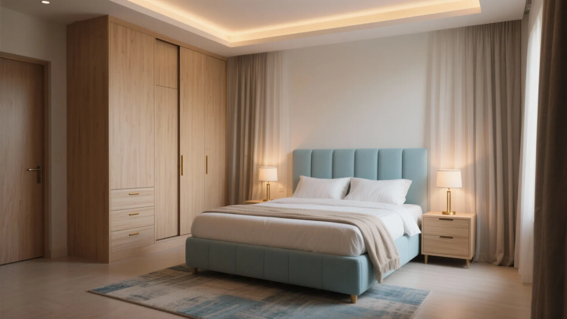 Bedroom calm: storage beds, soft acoustics, and layered light