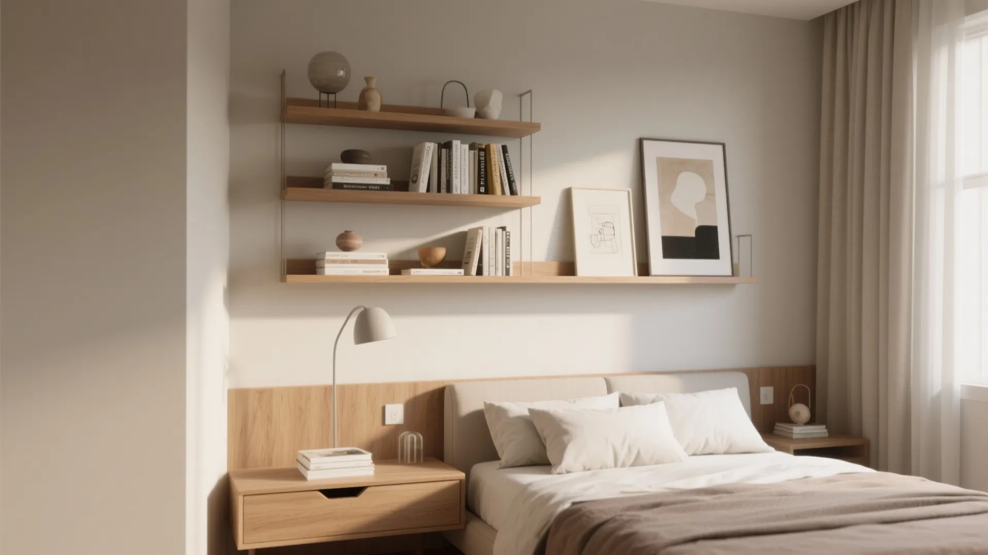 Shelving Integrated with Wall Design