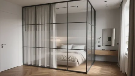Glass wall design for bedroom: 5 ideas