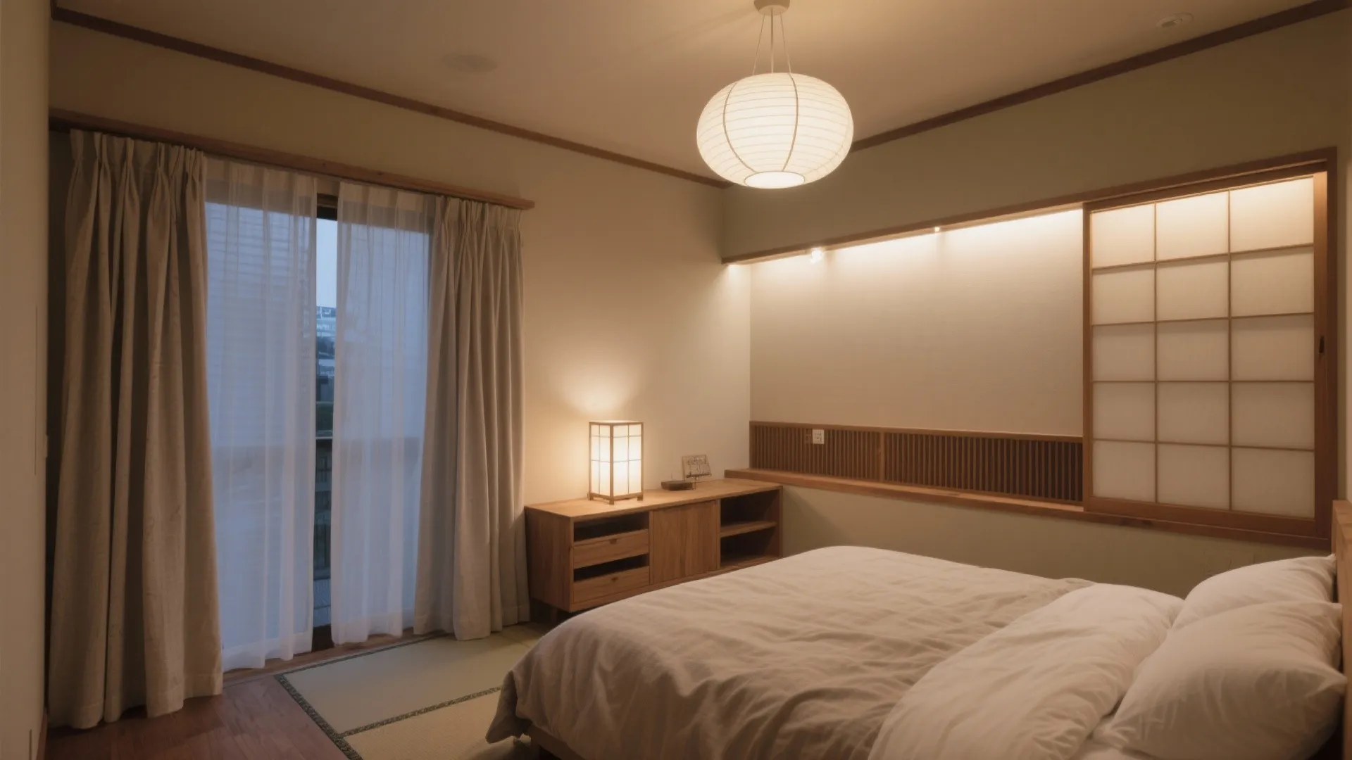 Tips 5: 寝室は“光の層”を重ねて広く見せる