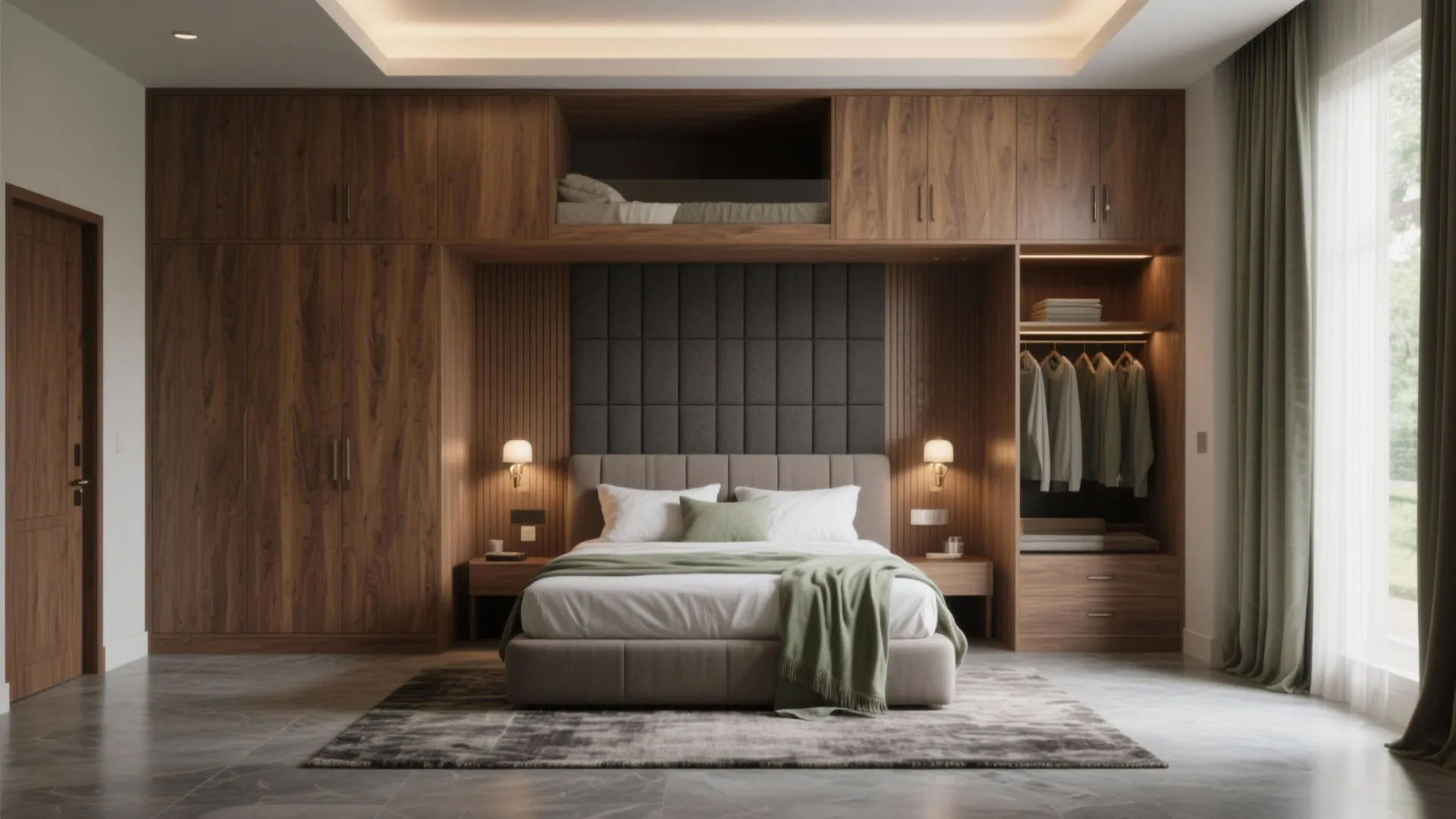 Zoned Bedrooms with Modular Storage and Acoustics