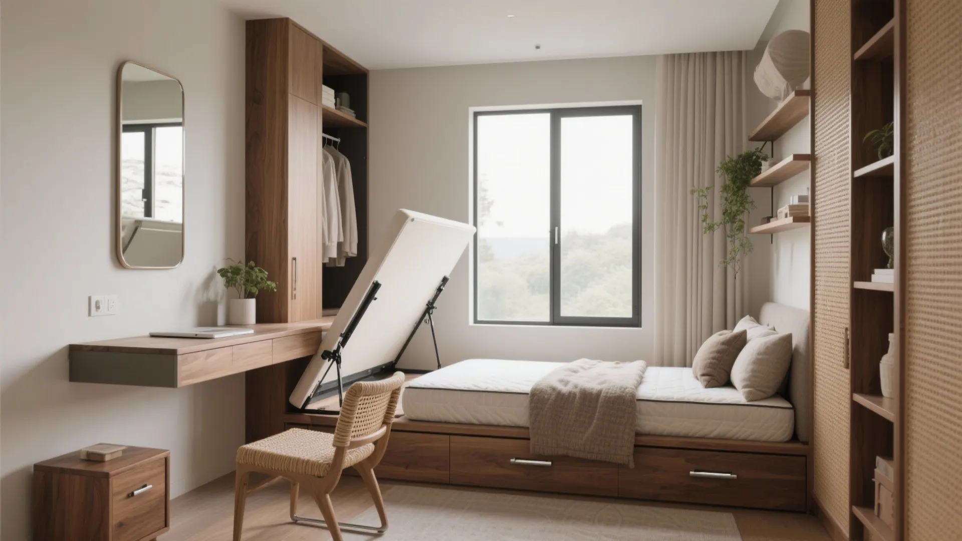 Bedroom platforms, wall beds, and multi-use furniture