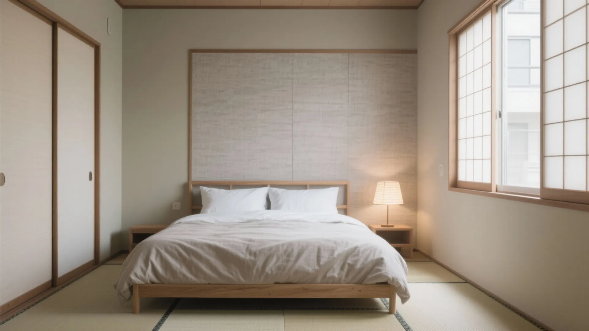 Tips 4: 寝室は“1面だけ色”で整える（日式风格）