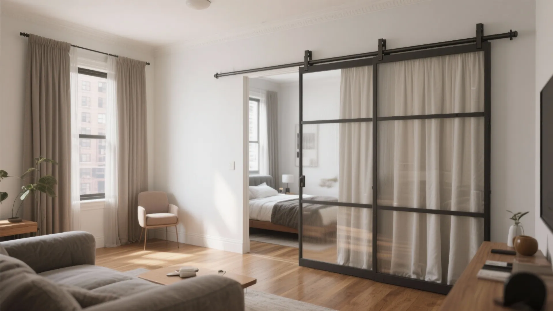 Flexible Bedroom Separation: Sliding Panels, Pocket Doors, or Track Curtains