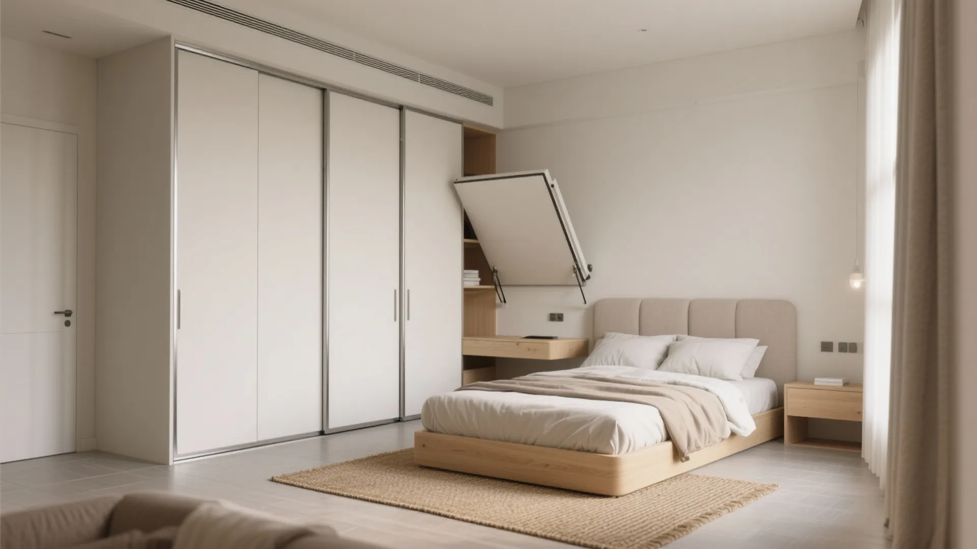 Sliding doors, foldables, and smart storage in bedrooms
