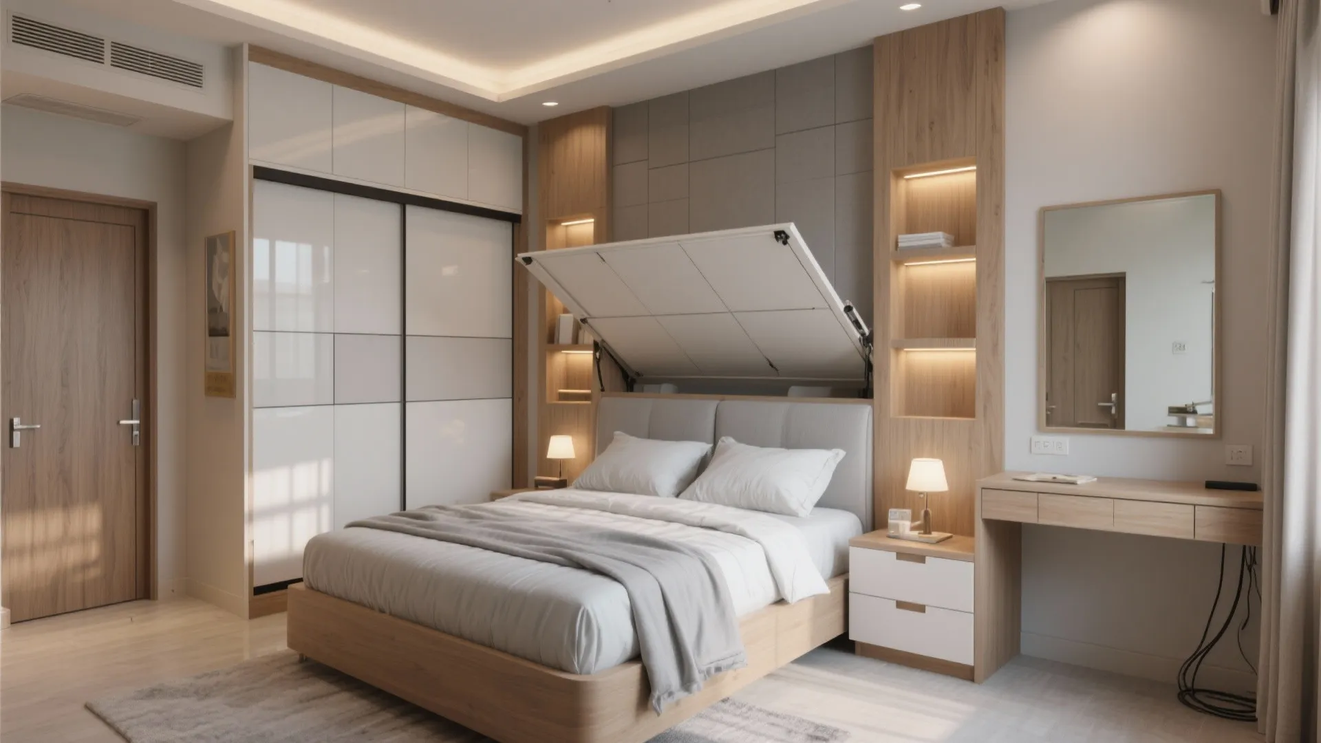 Smart Bedroom Storage in a 3 BHK Flat