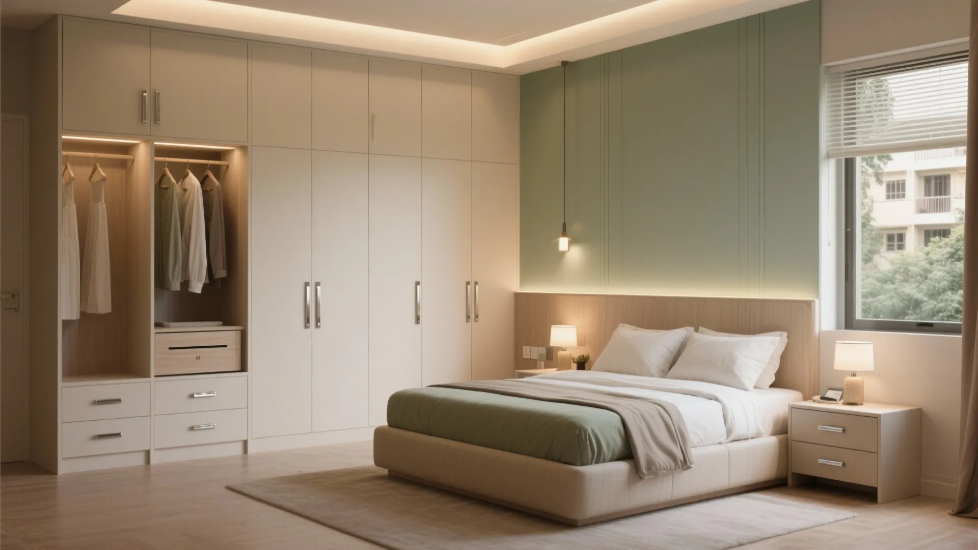 Built-in bedroom storage and zoning: sleep calm, store smart