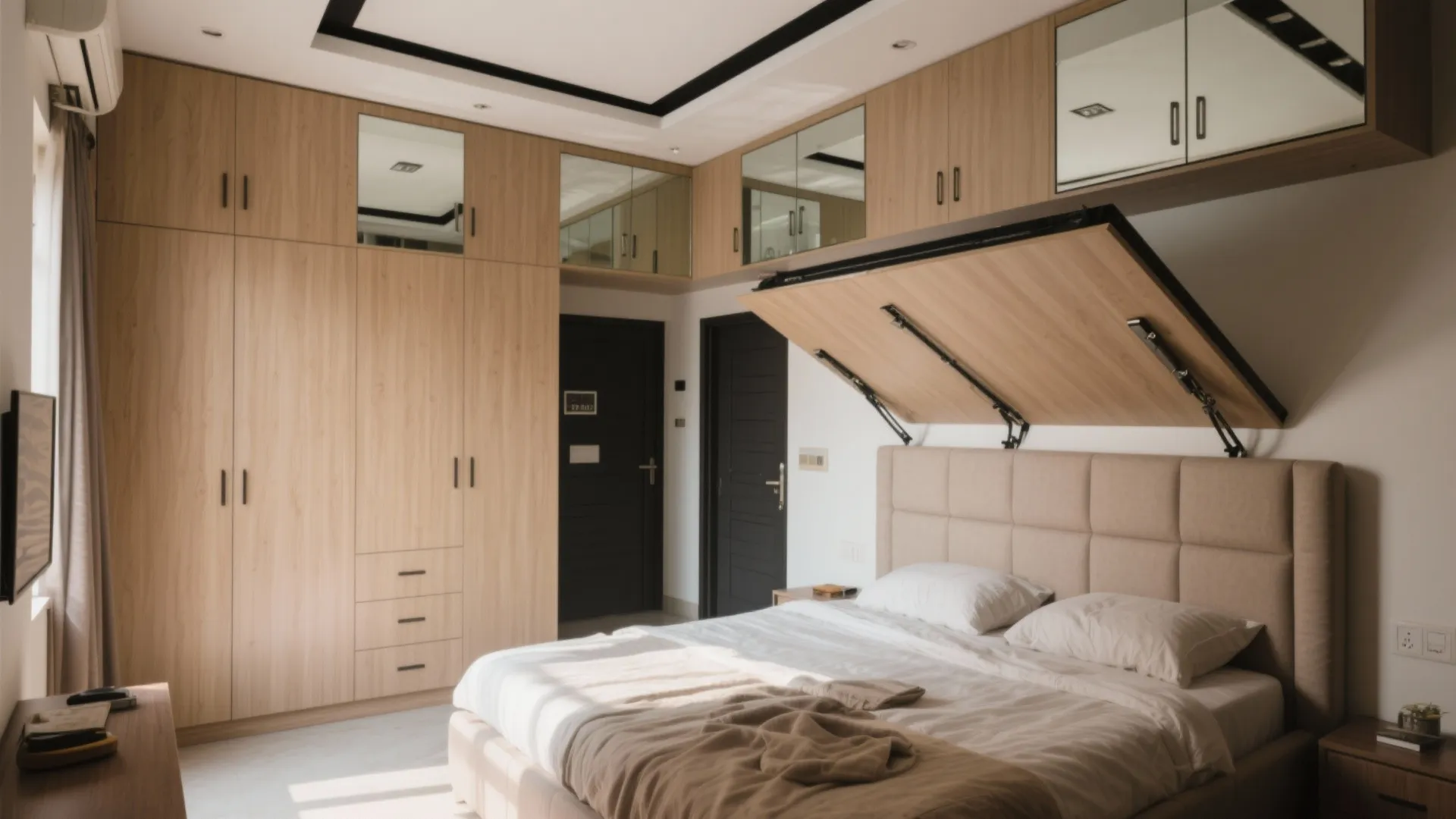 5) Bedroom storage that disappears