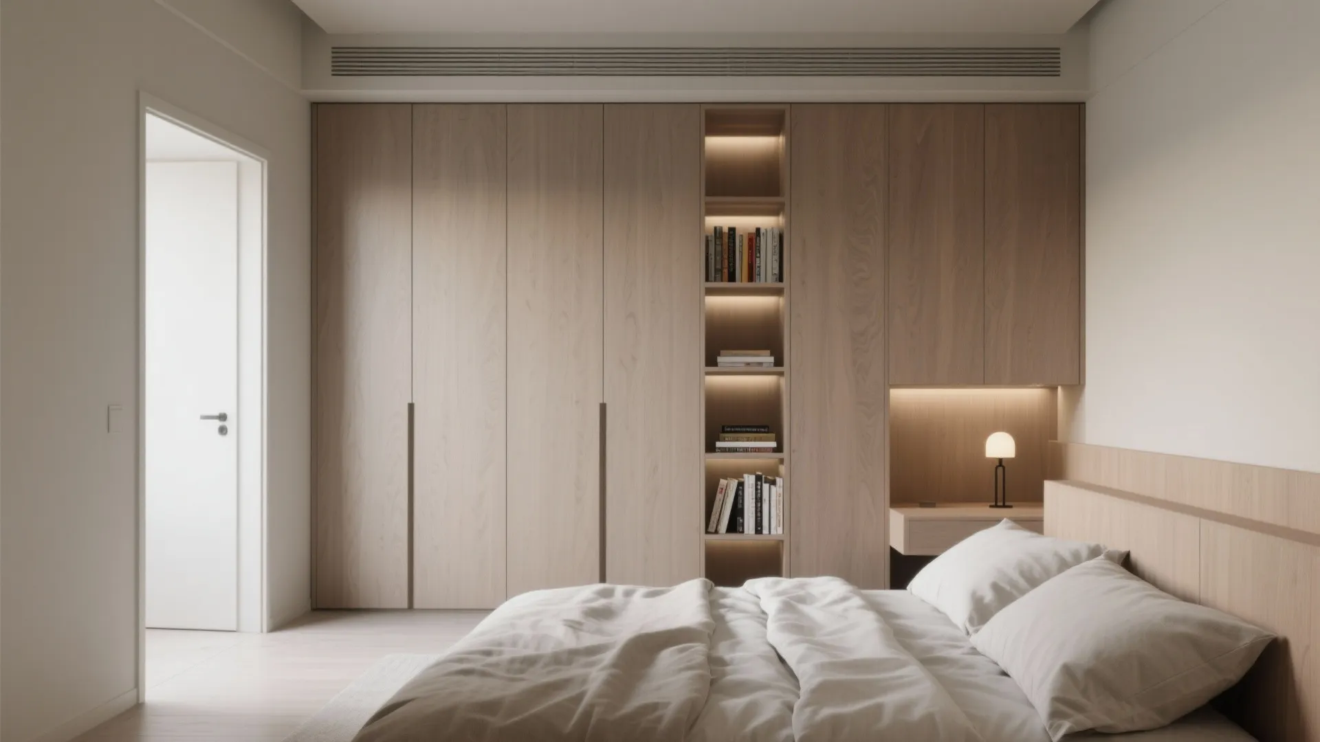 Bedroom storage walls that feel like architecture