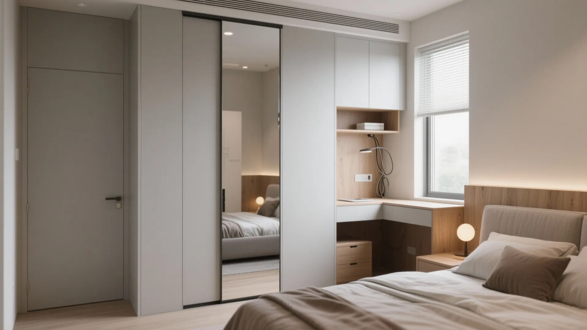 Bedroom Zoning: Study Nook and Storage Wall