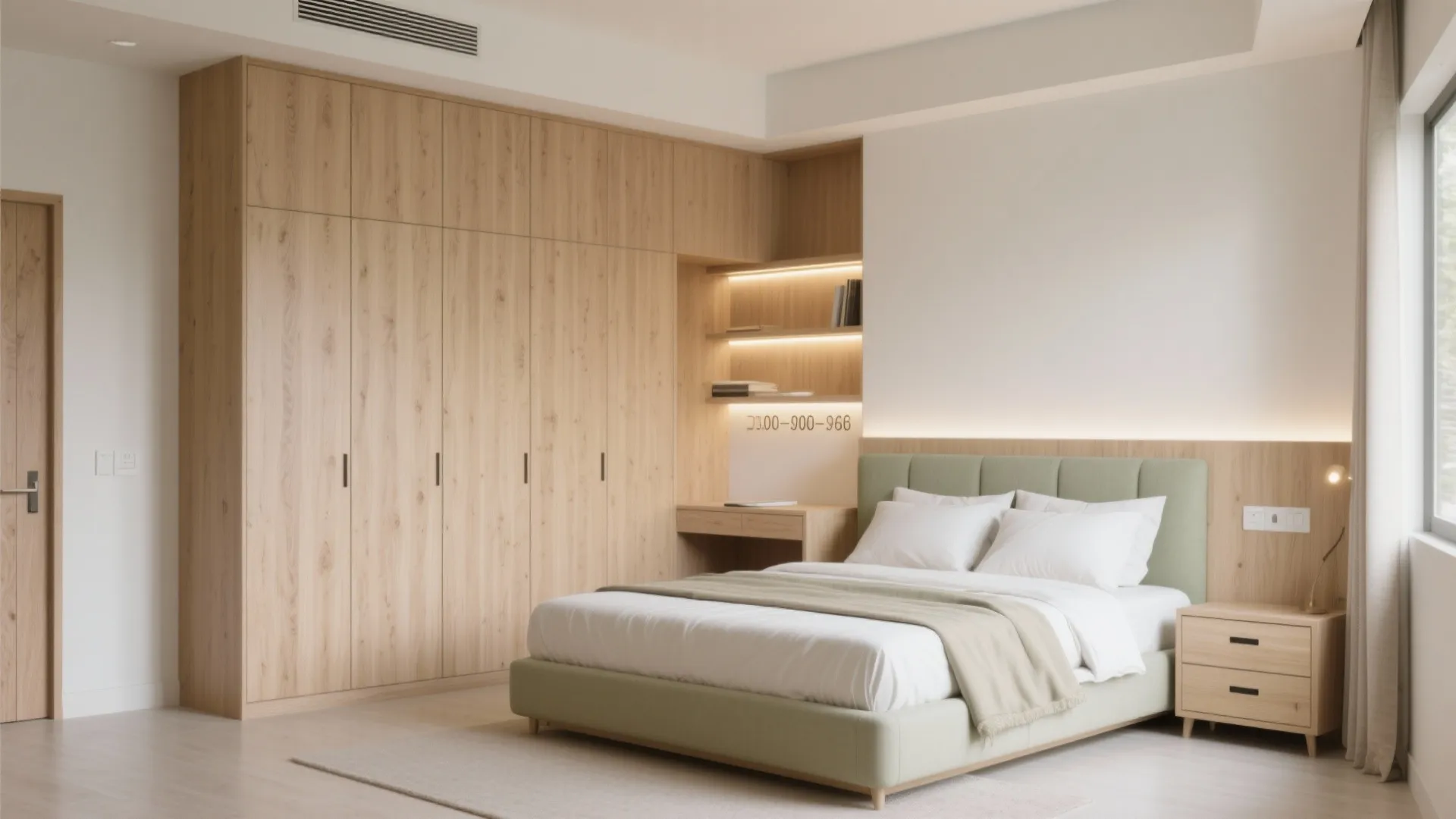Bedroom storage walls and multi-functional furniture