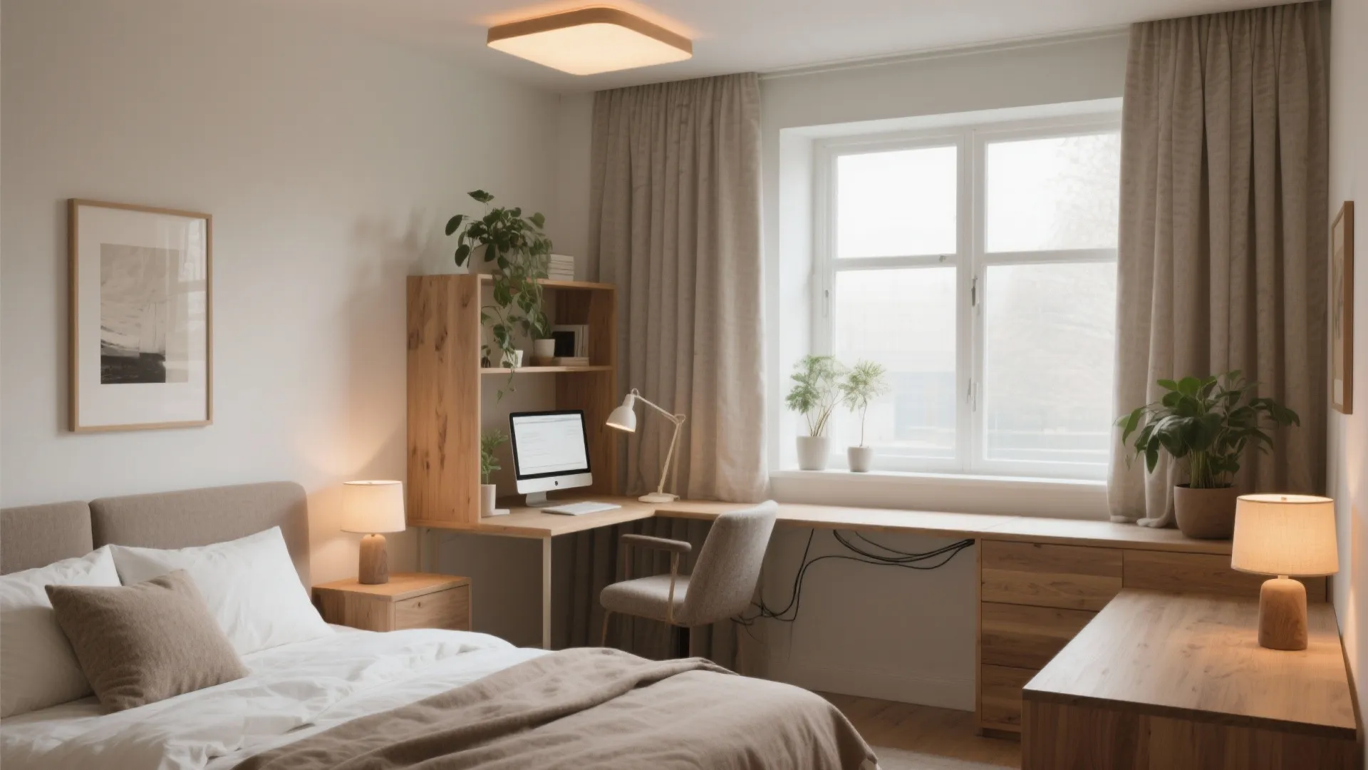 Calm Bedrooms + A Work-From-Home Nook (Light, Sound, Sleep)