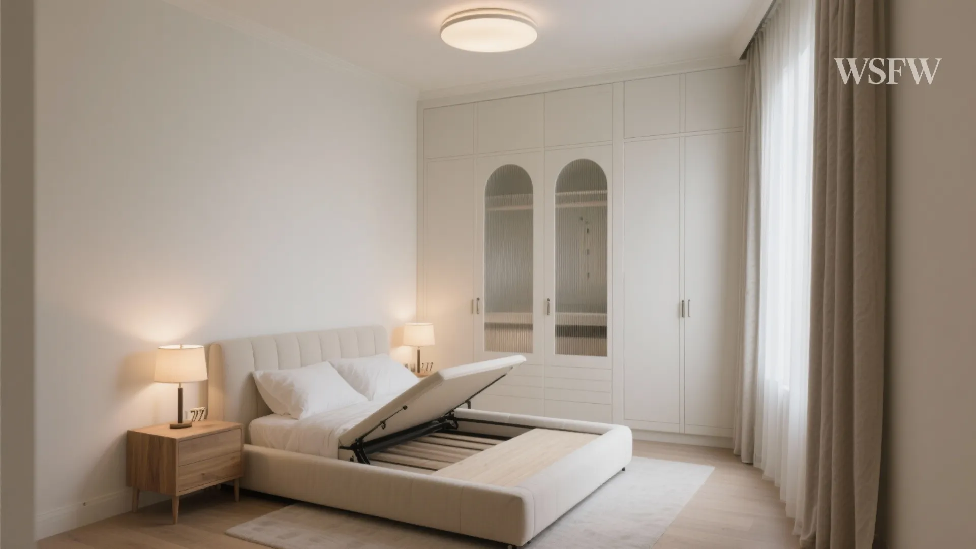 The Bedroom: Platform Bed, Ceiling-High Wardrobes, and a Calm Palette