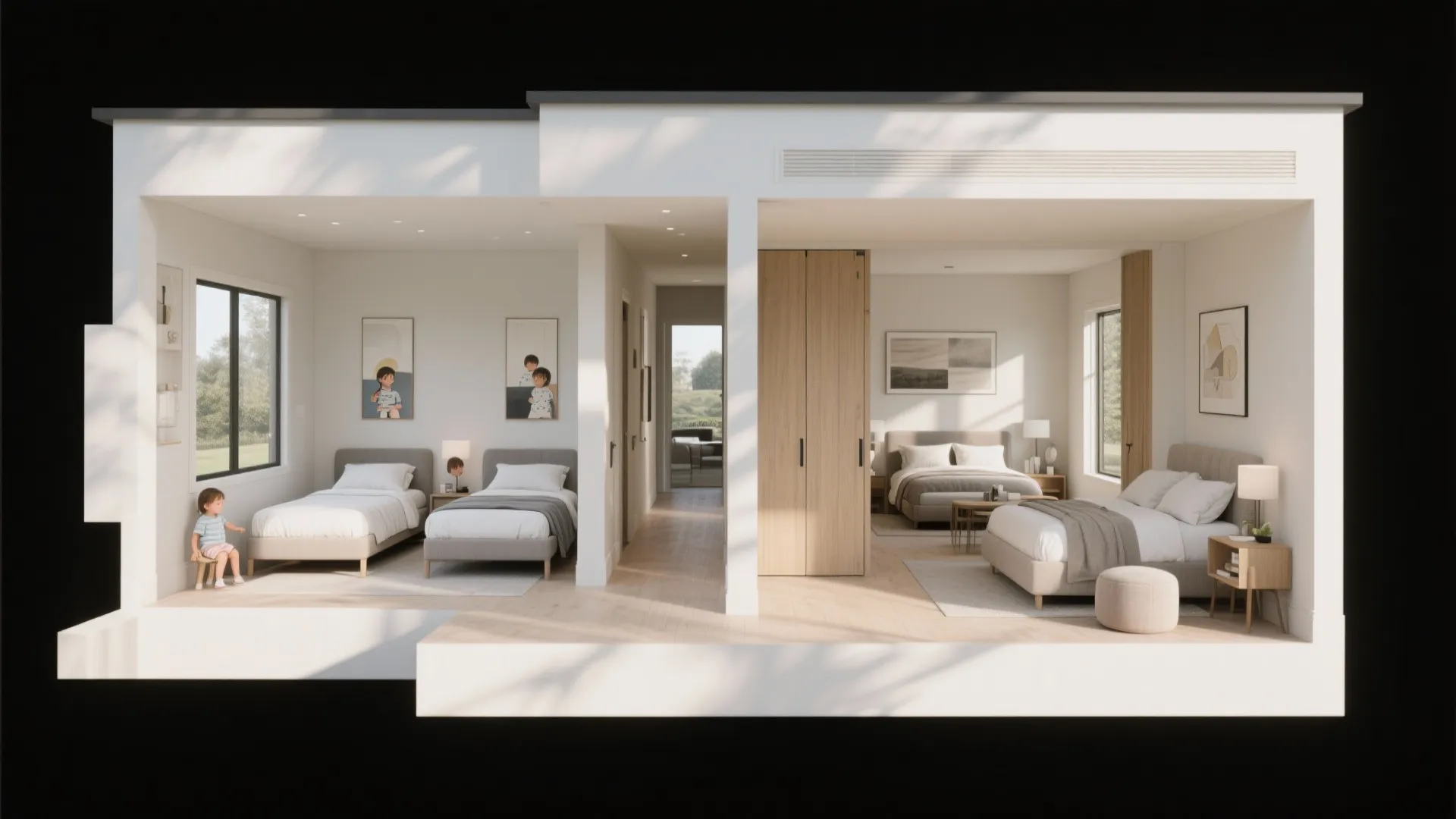 Bedroom zoning for privacy