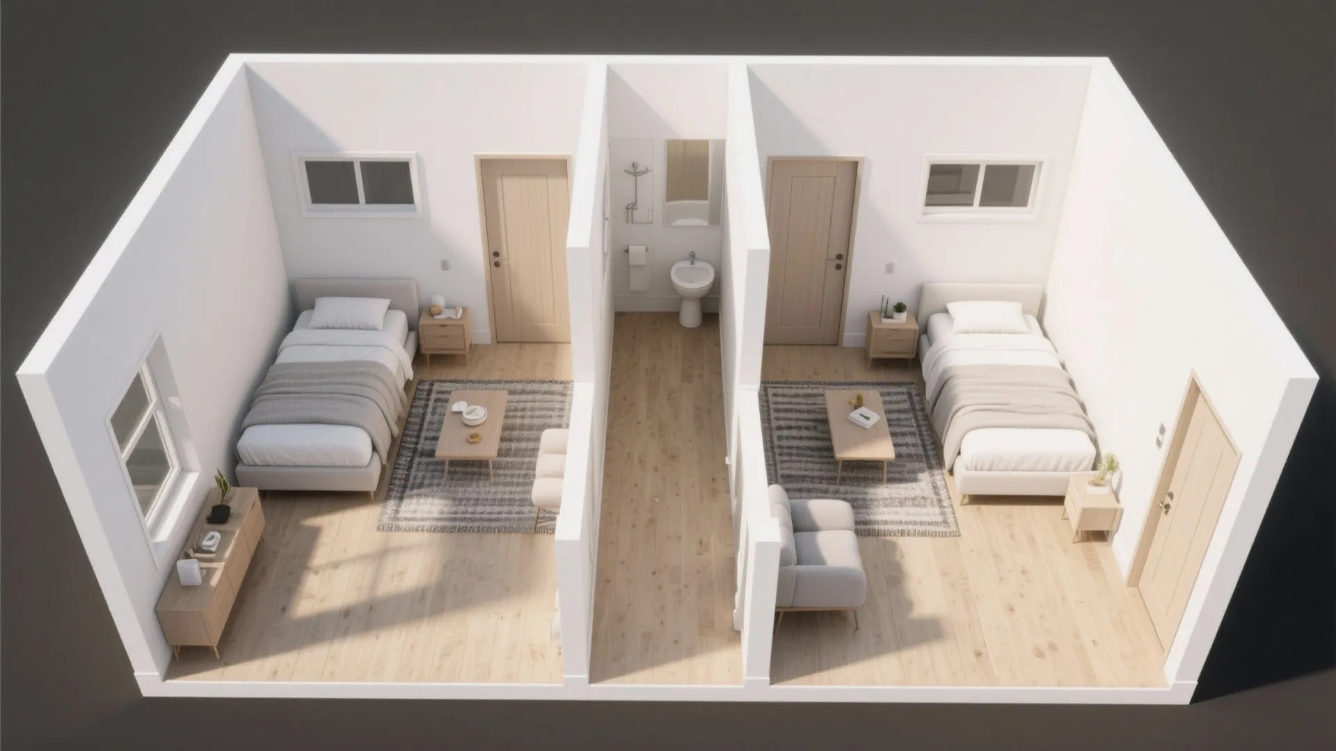 2) Privacy-smart bedroom zoning (split vs. stacked)