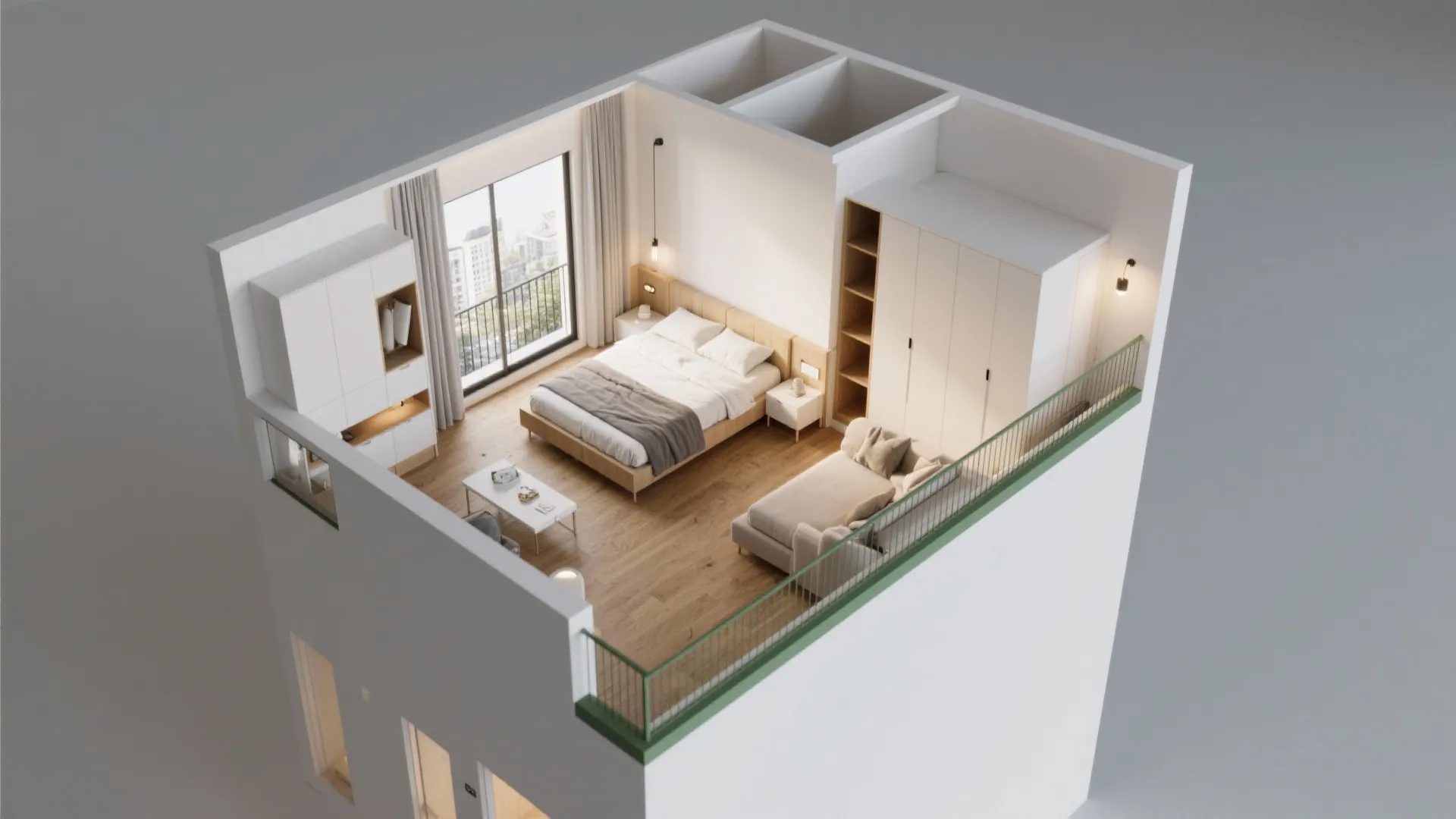 5) Smart Bedroom Placement and Storage to Serve the Balcony
