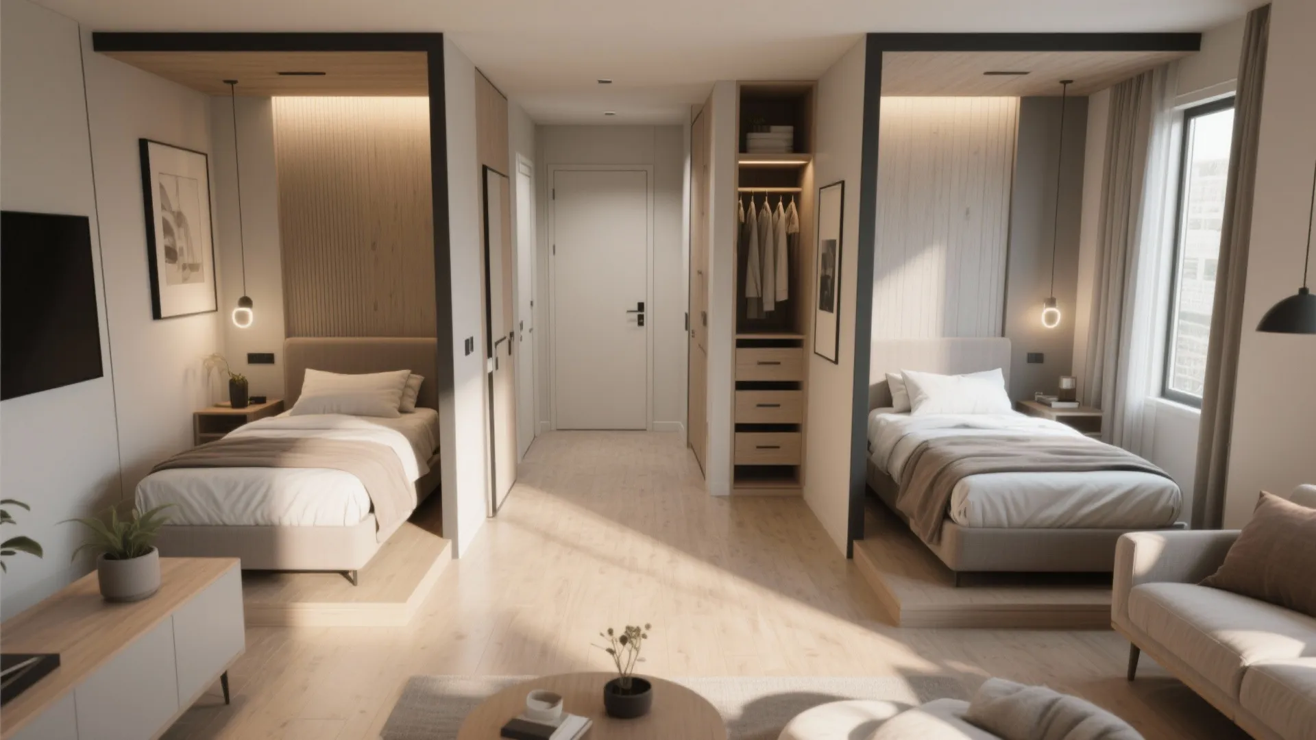 2. Bedrooms opposite for privacy