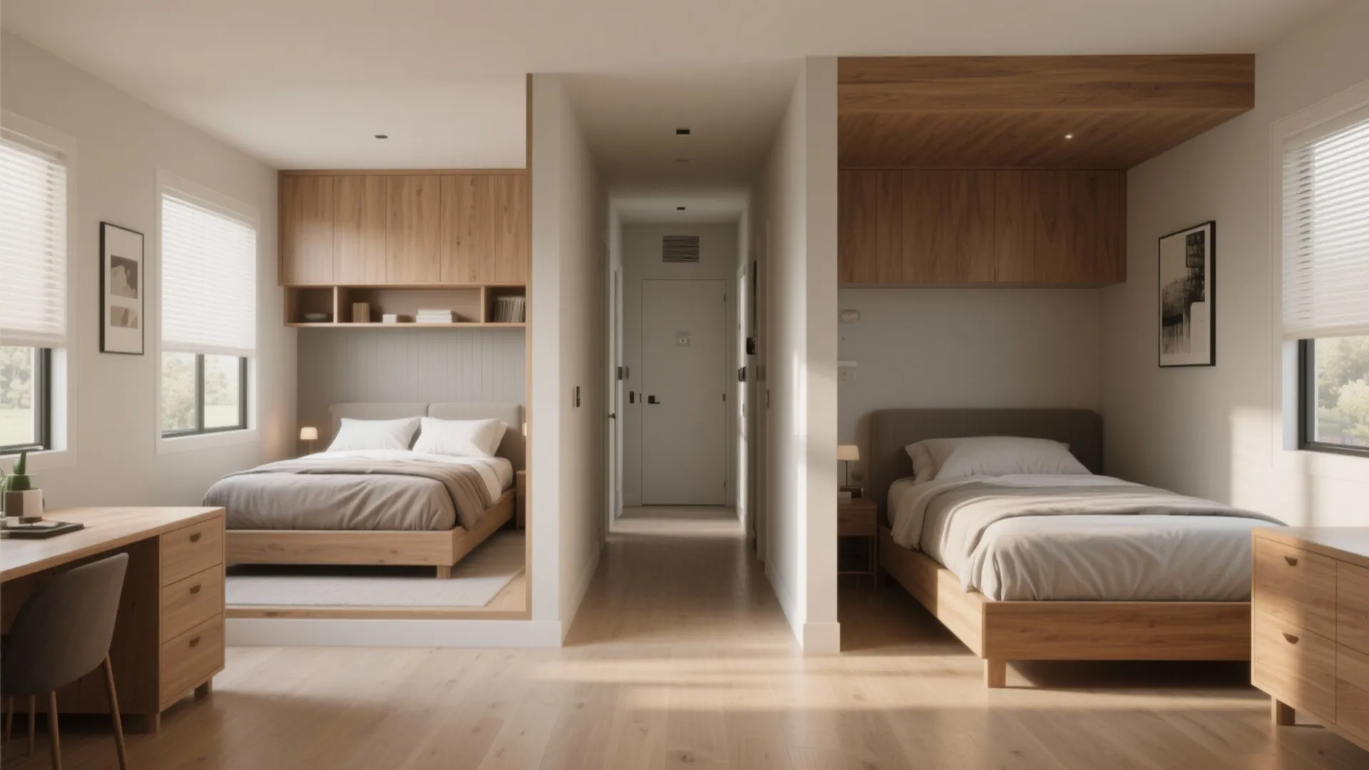 2. Bedrooms at Opposite Ends