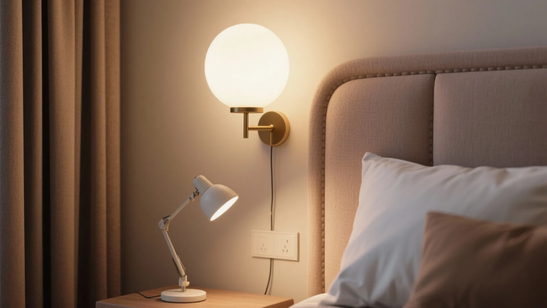 2. Layer with task lighting at the bedside