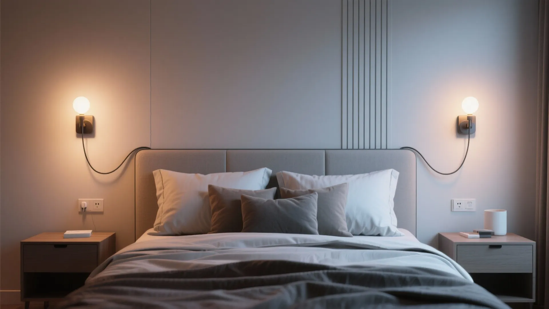 3. Bedside plug-in sconces to save nightstand space