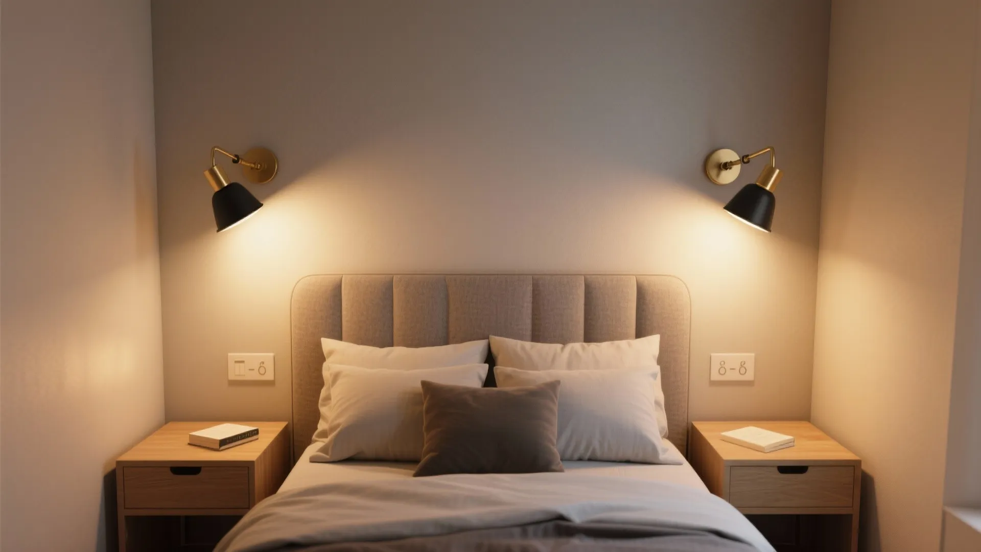 3) Bedside swing-arm sconces to reclaim nightstand space