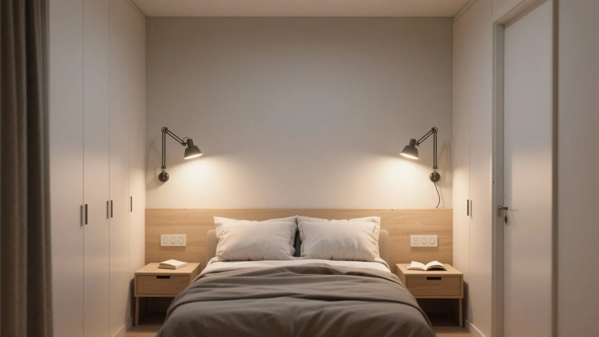 Bedside swing-arms that clear floor space