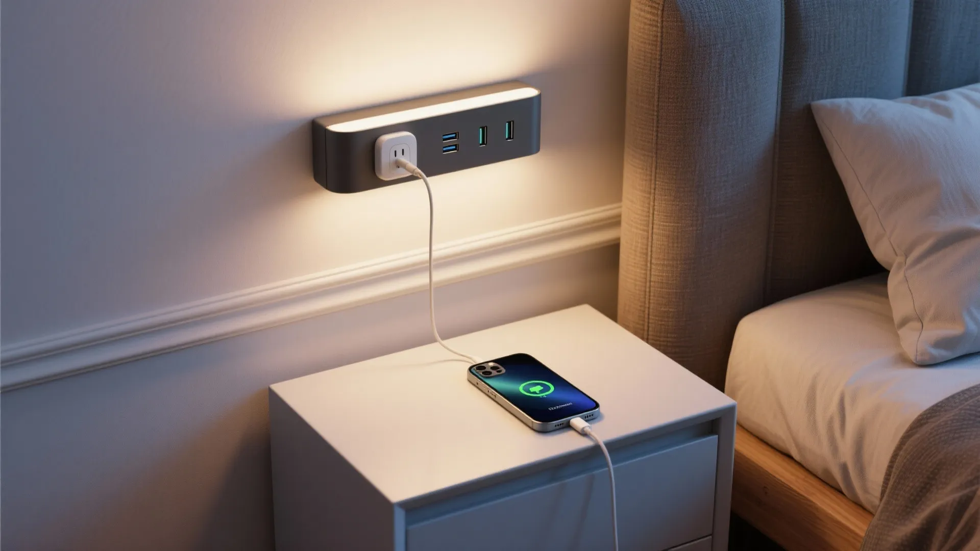 3. Bedside USB sconces for modern convenience
