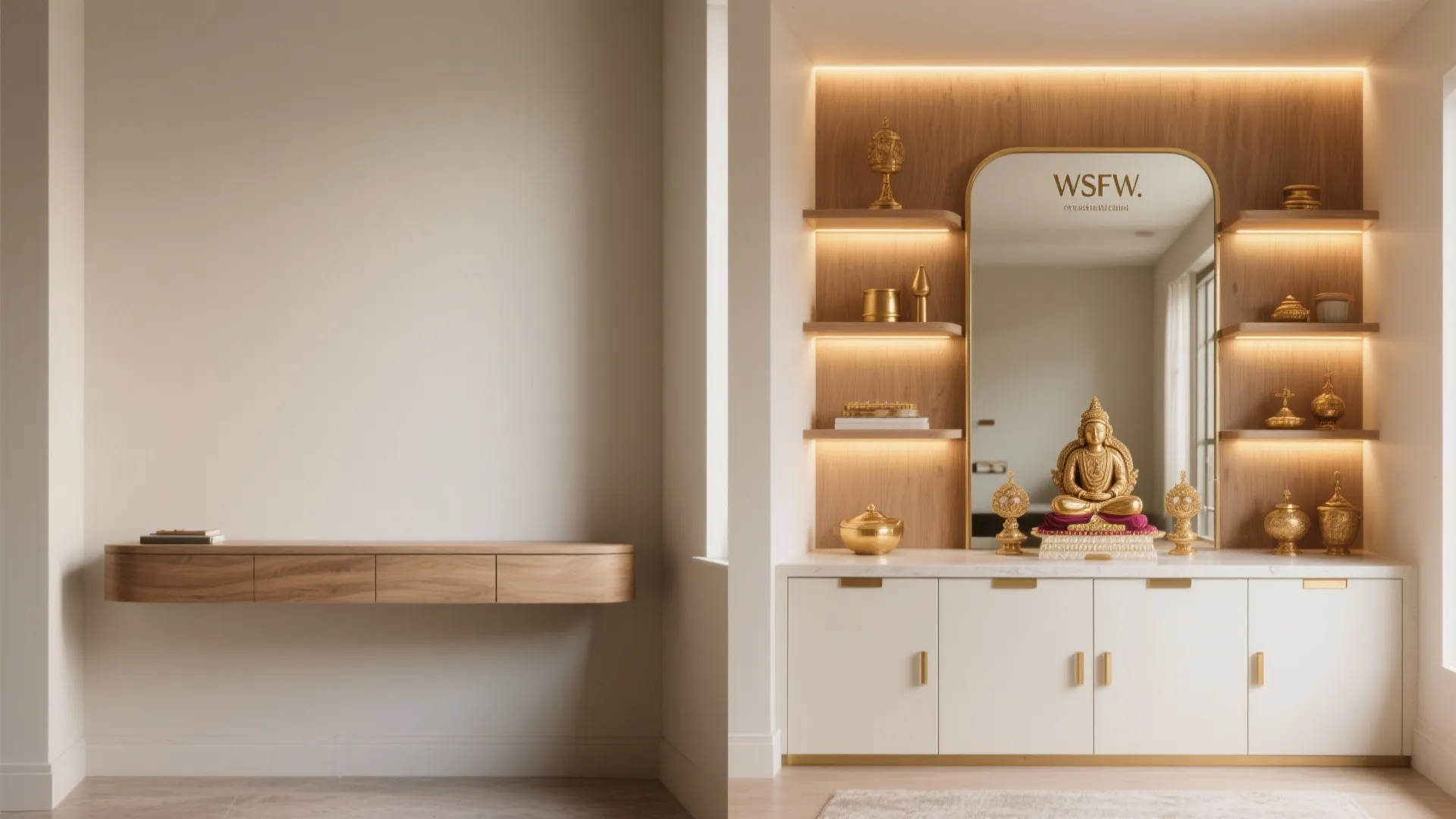 Compact Mandir Styling: Modular Shelves, Mirrors, and Storage-Tidy