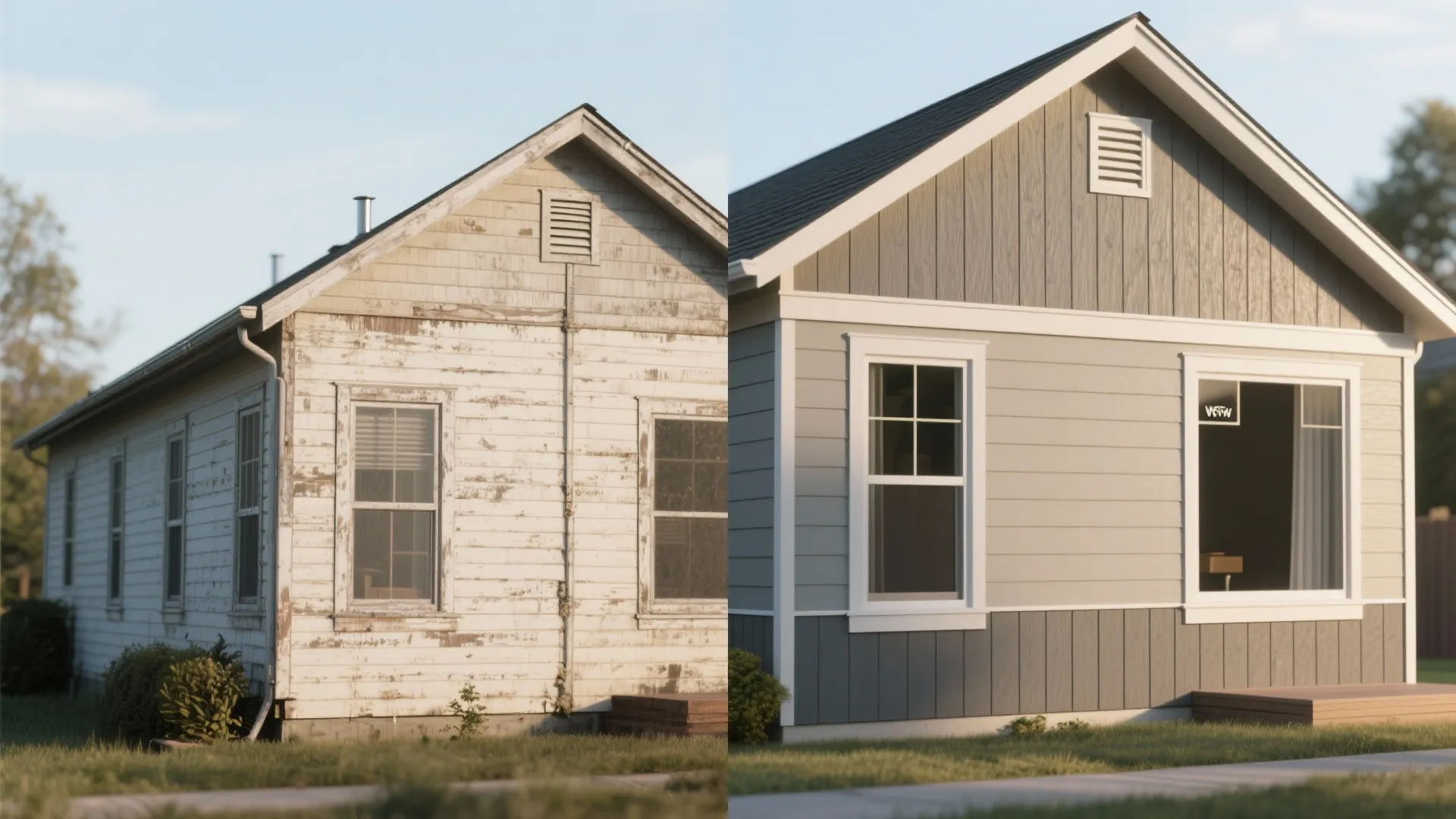 Fiber‑cement panels with crisp shadow gaps