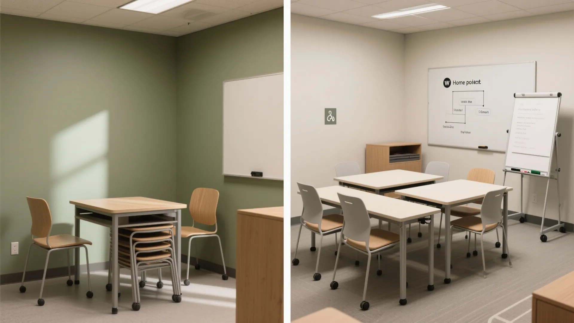 Furniture that shifts from solo to group work