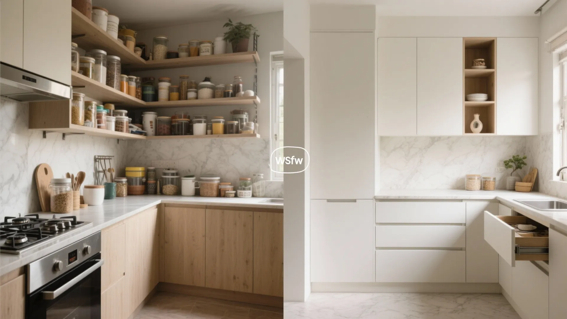 Minimalist kitchen storage for Mumbai apartments