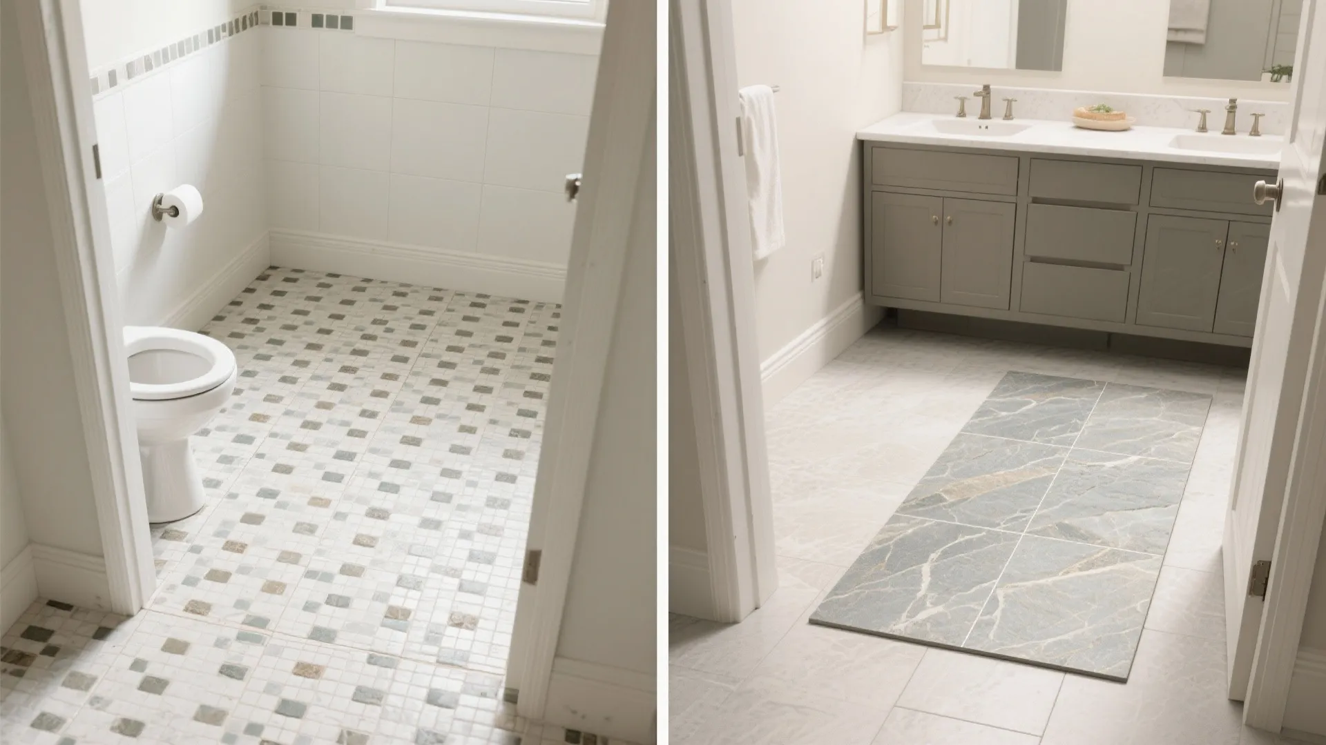 3) Large-Format Tiles with Tight Grout Lines for a Seamless Look