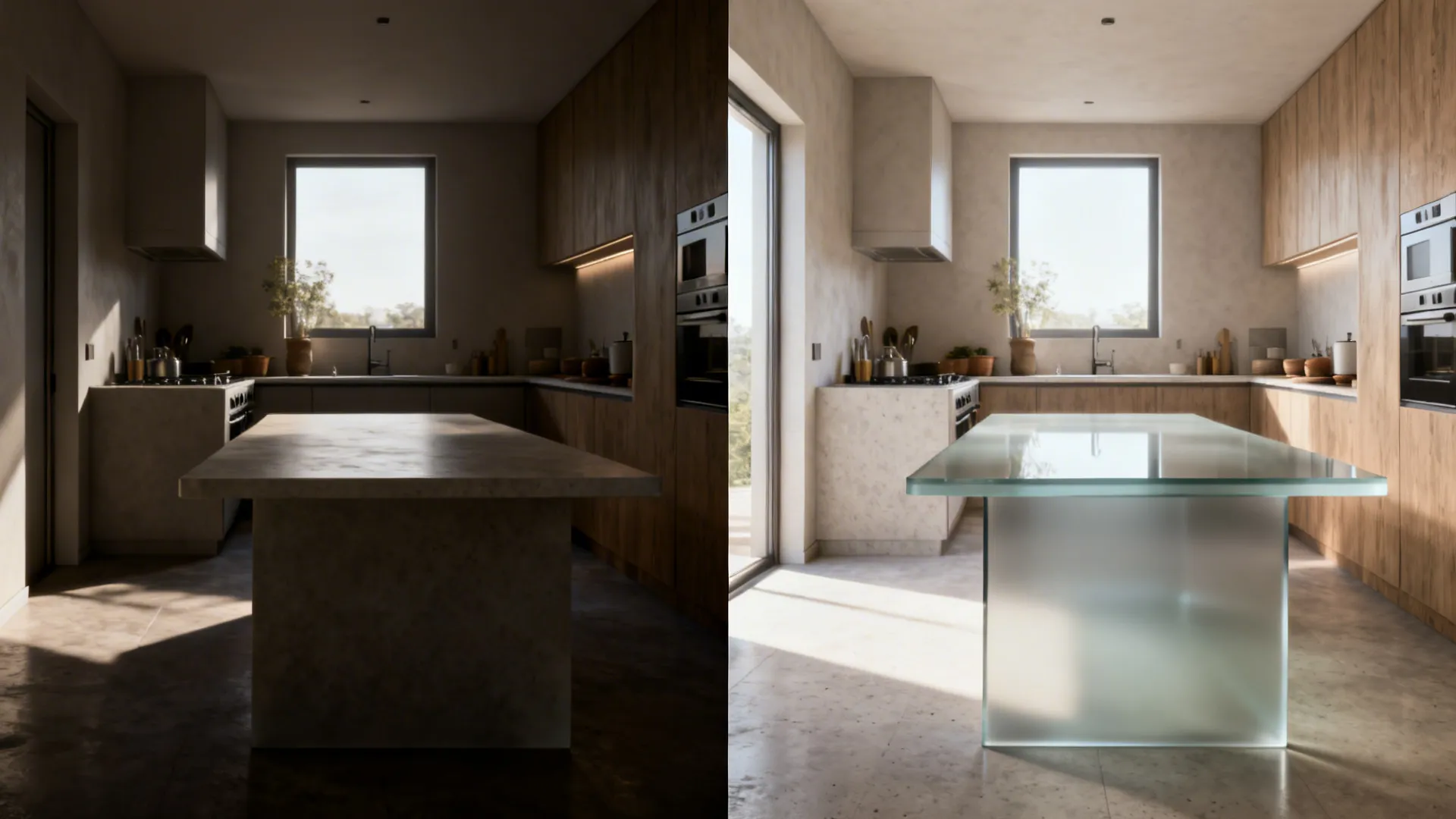 Glass or Stone Top for Light and Durability