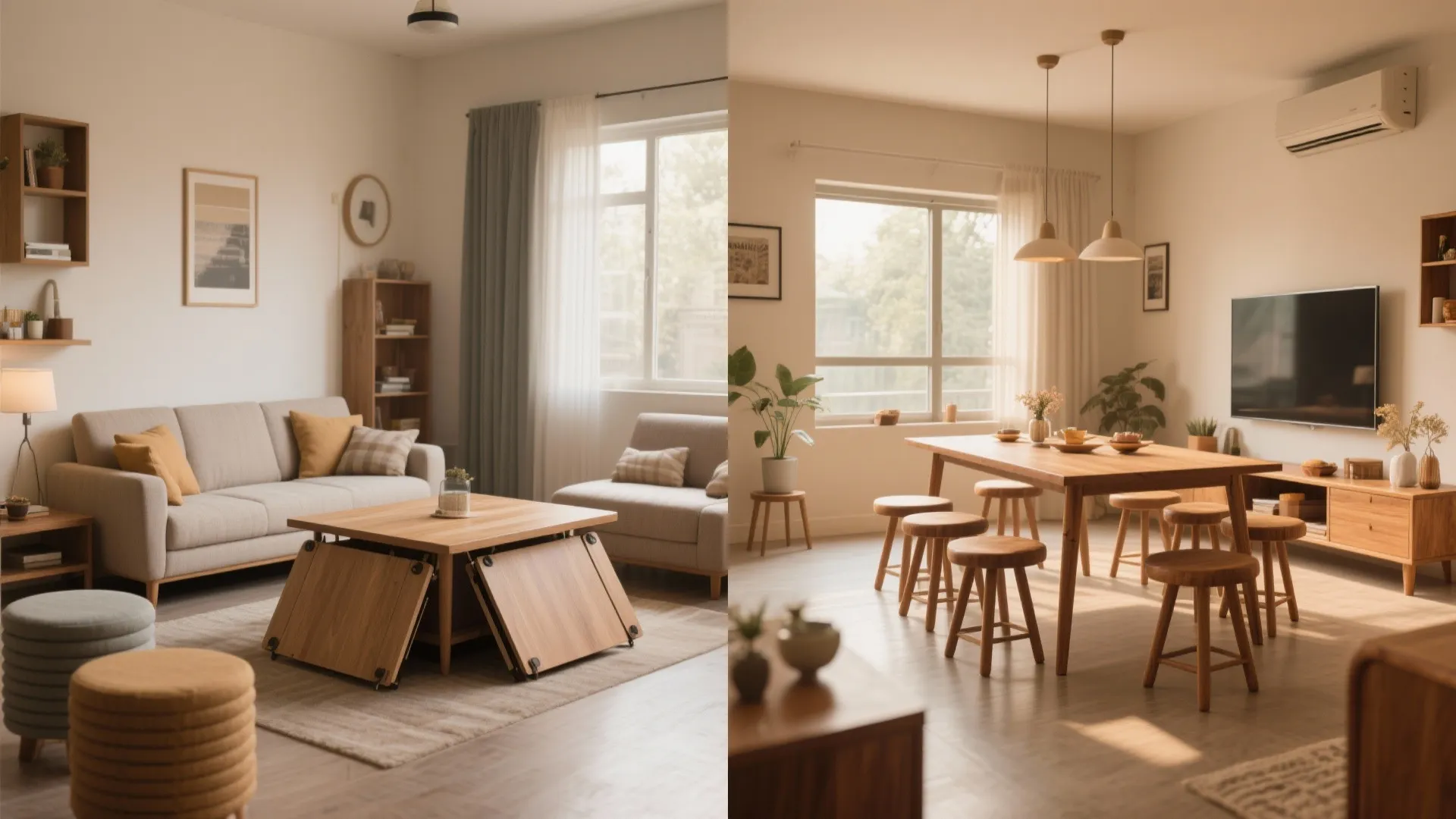 4) Convertible Furniture for Studio-Like Flexibility