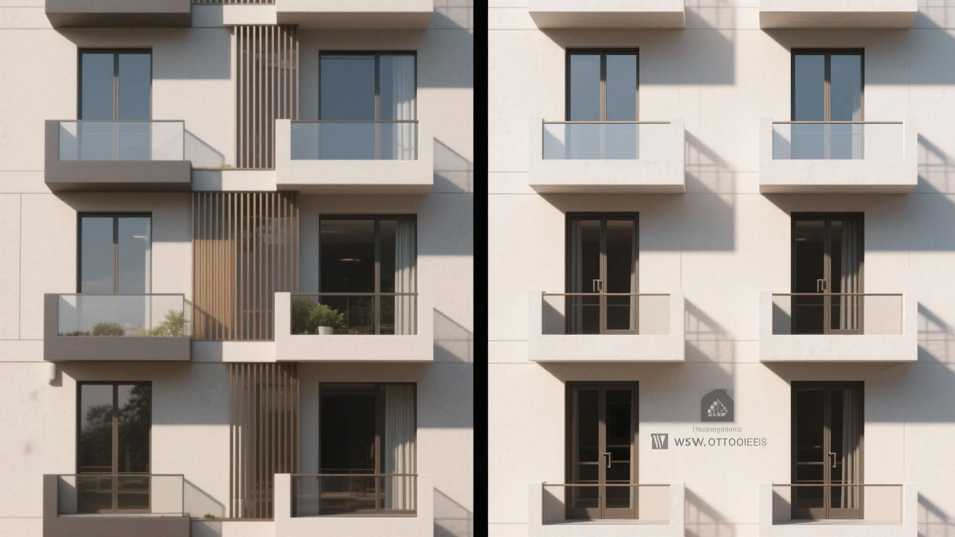 Balanced balcony rhythm for a four-story front façade