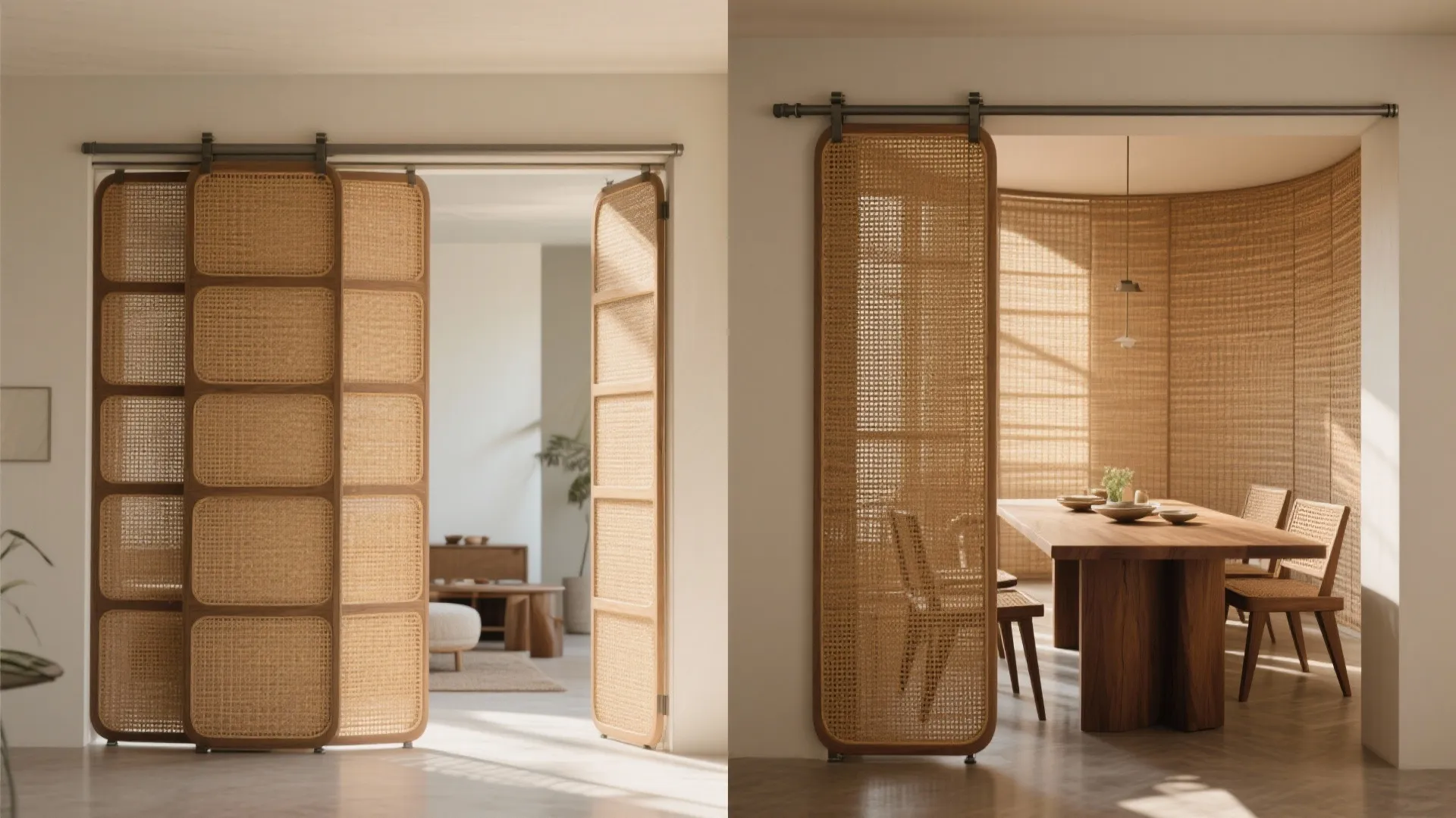 Sliding or Folding Screens (Shoji, Rattan, or Metal)