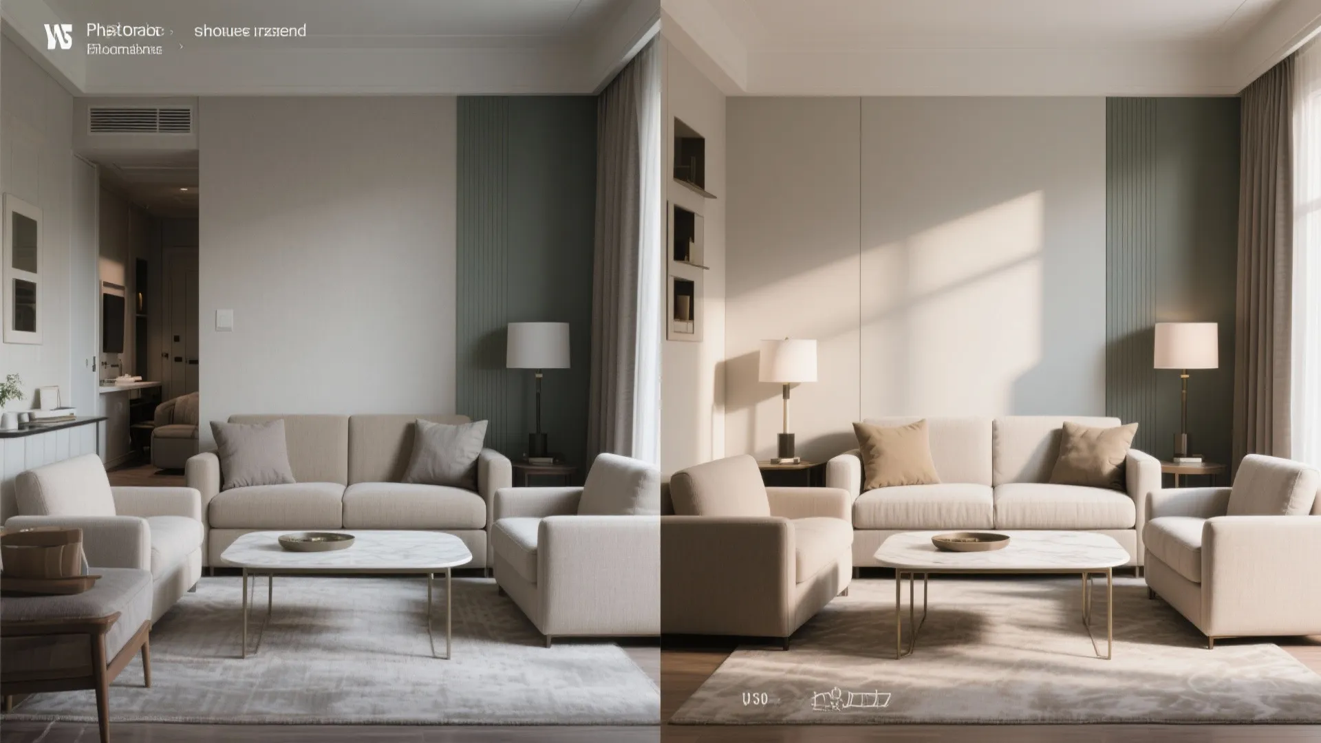 Symmetrical Two-Sofa Layout Facing Each Other