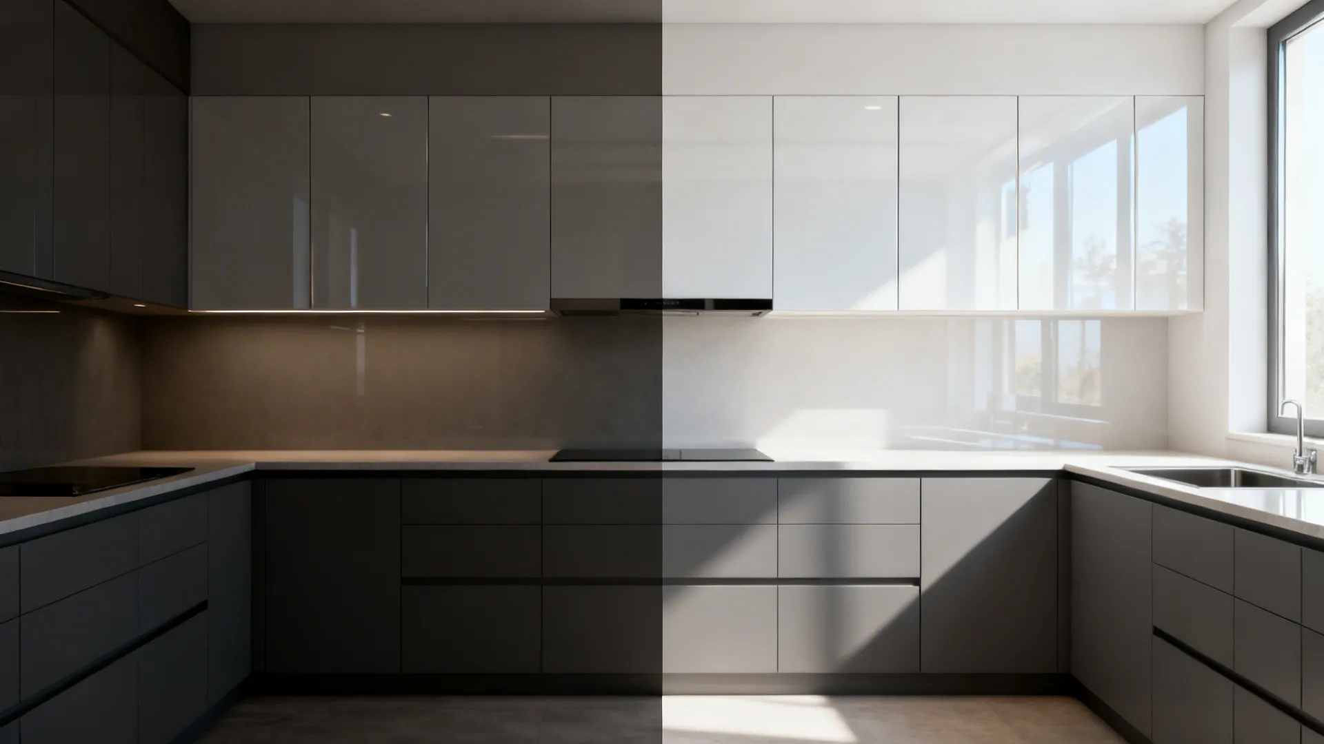 Matte Grey Lowers + Glossy White Uppers