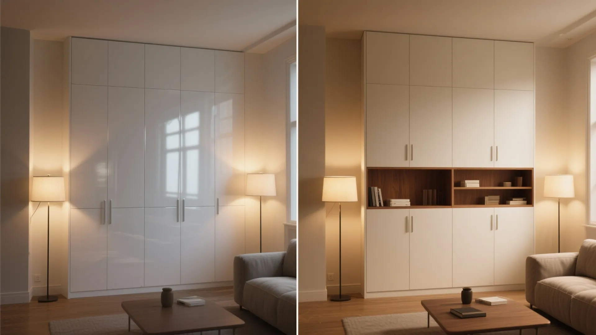 Storage-Wall Minimalism for a Calm Living Zone