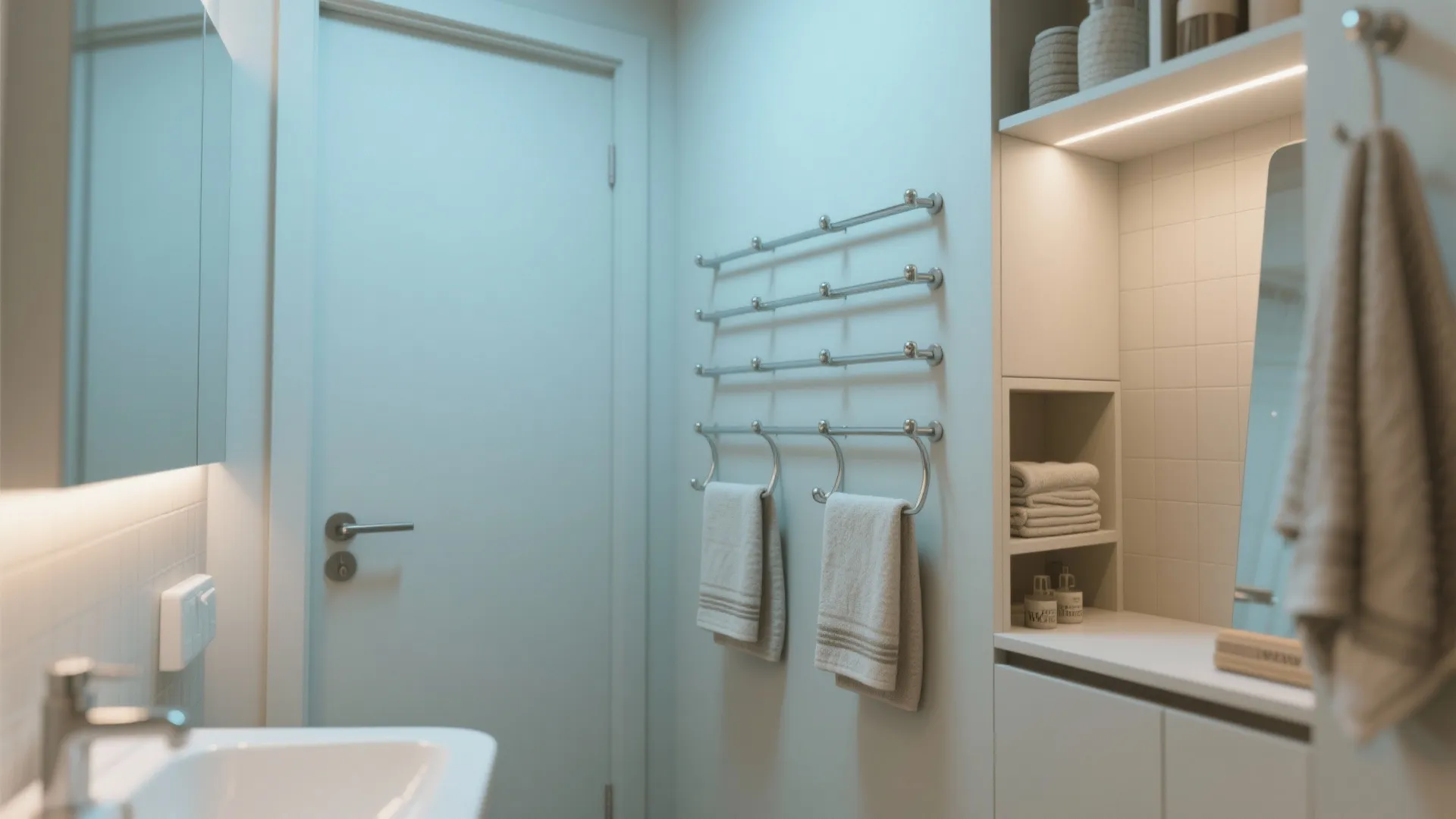 8. Hook Rails Behind Doors