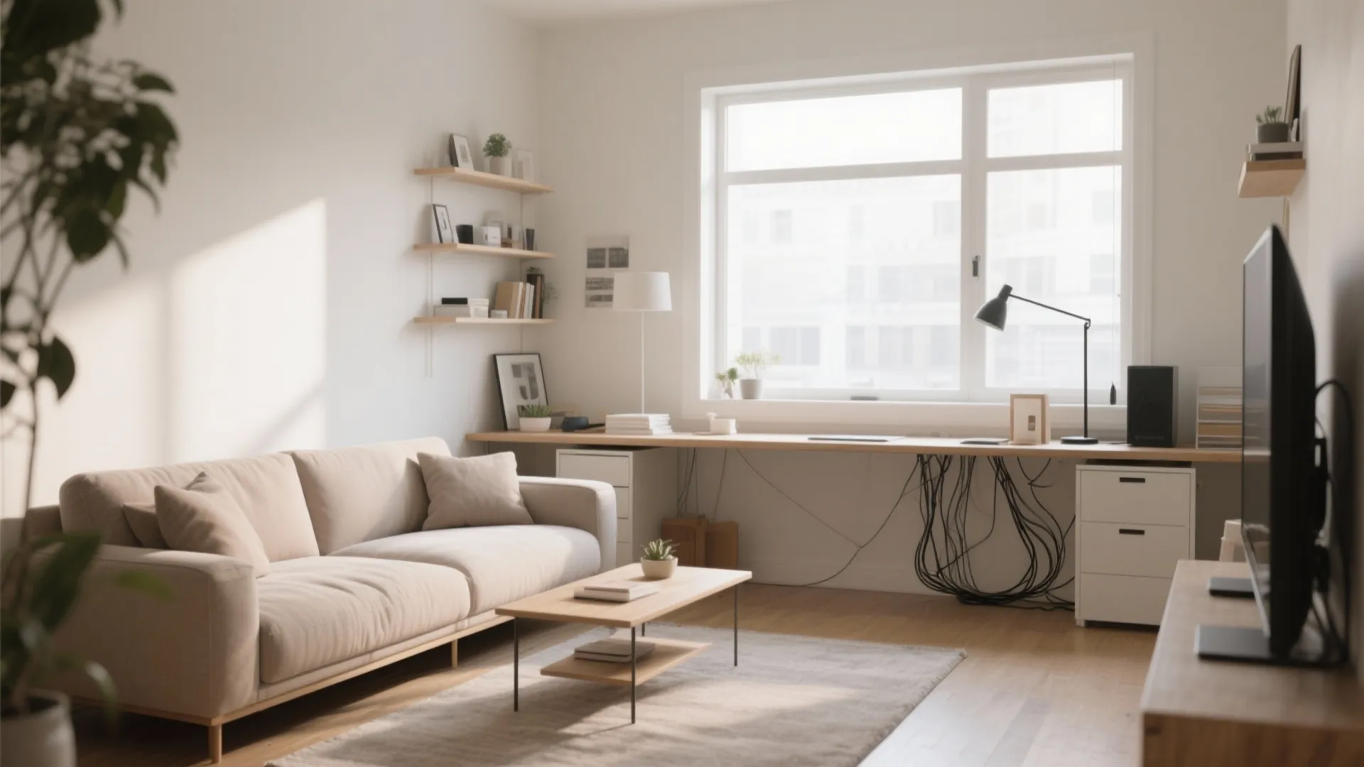 3. Behind-the-Sofa Desk