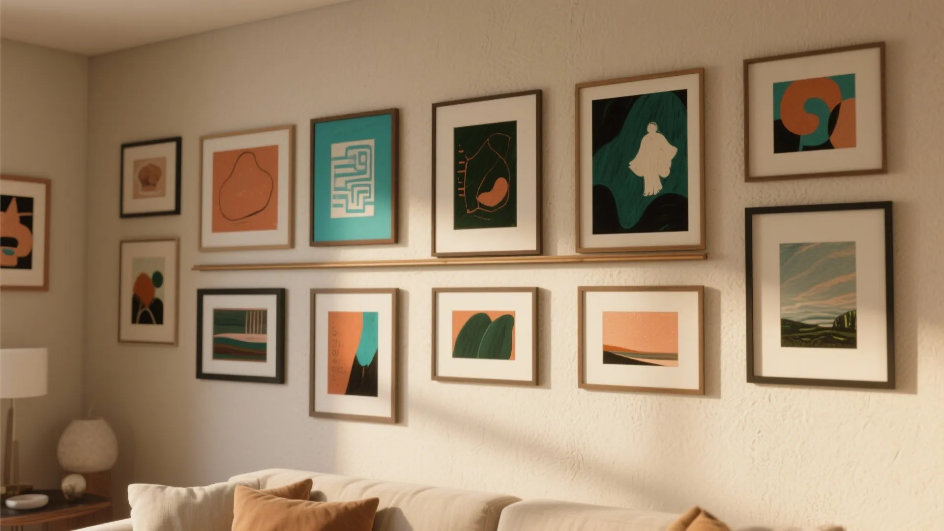 3. Accent Wall with Artwork