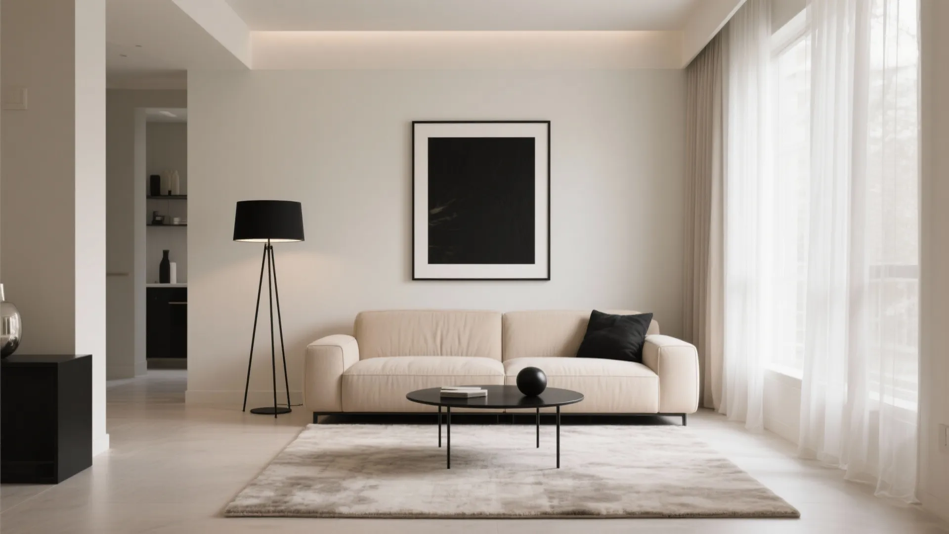 3. Beige with Black Accents