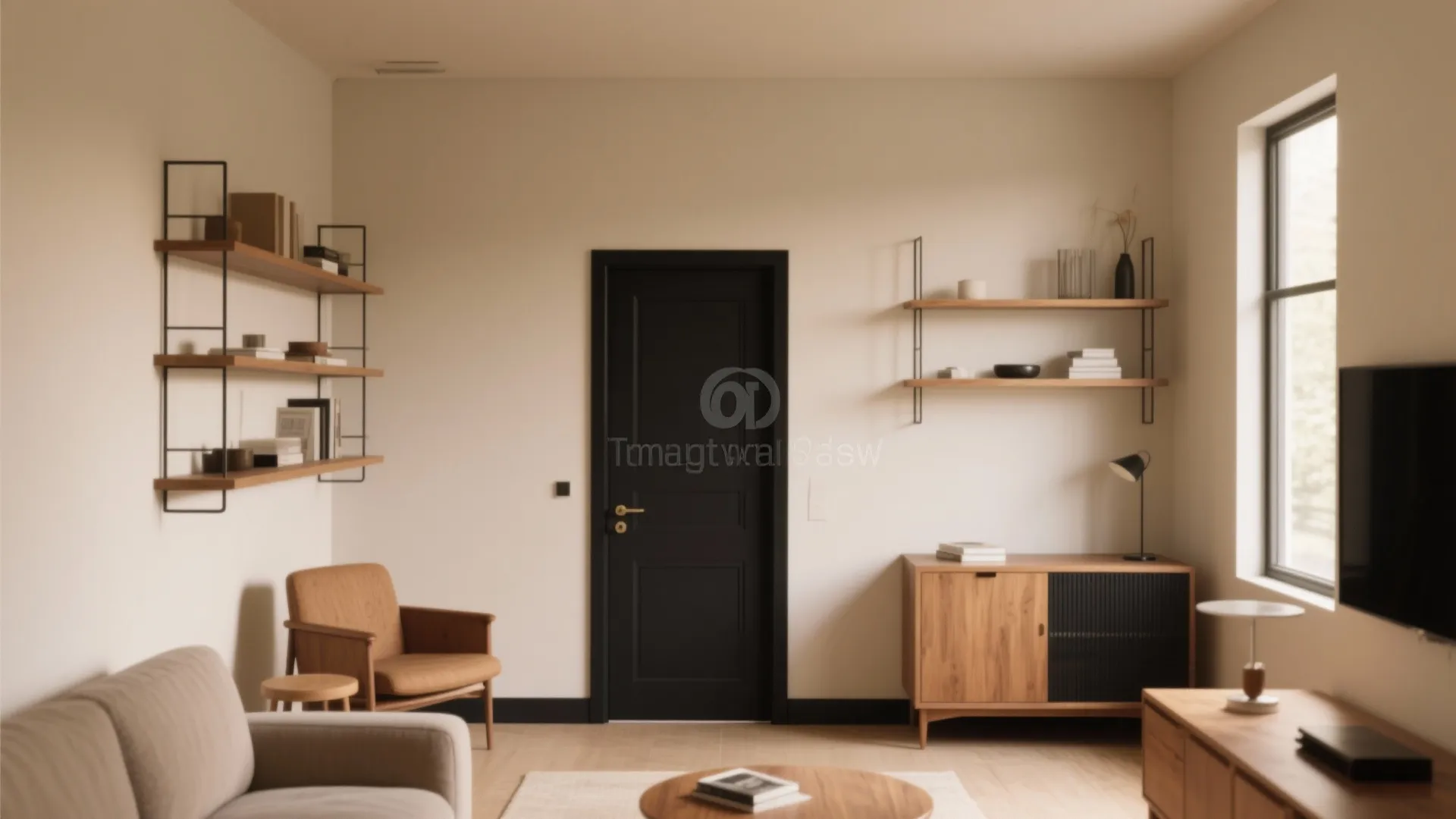 5. Soft Beige Base with Black Accents