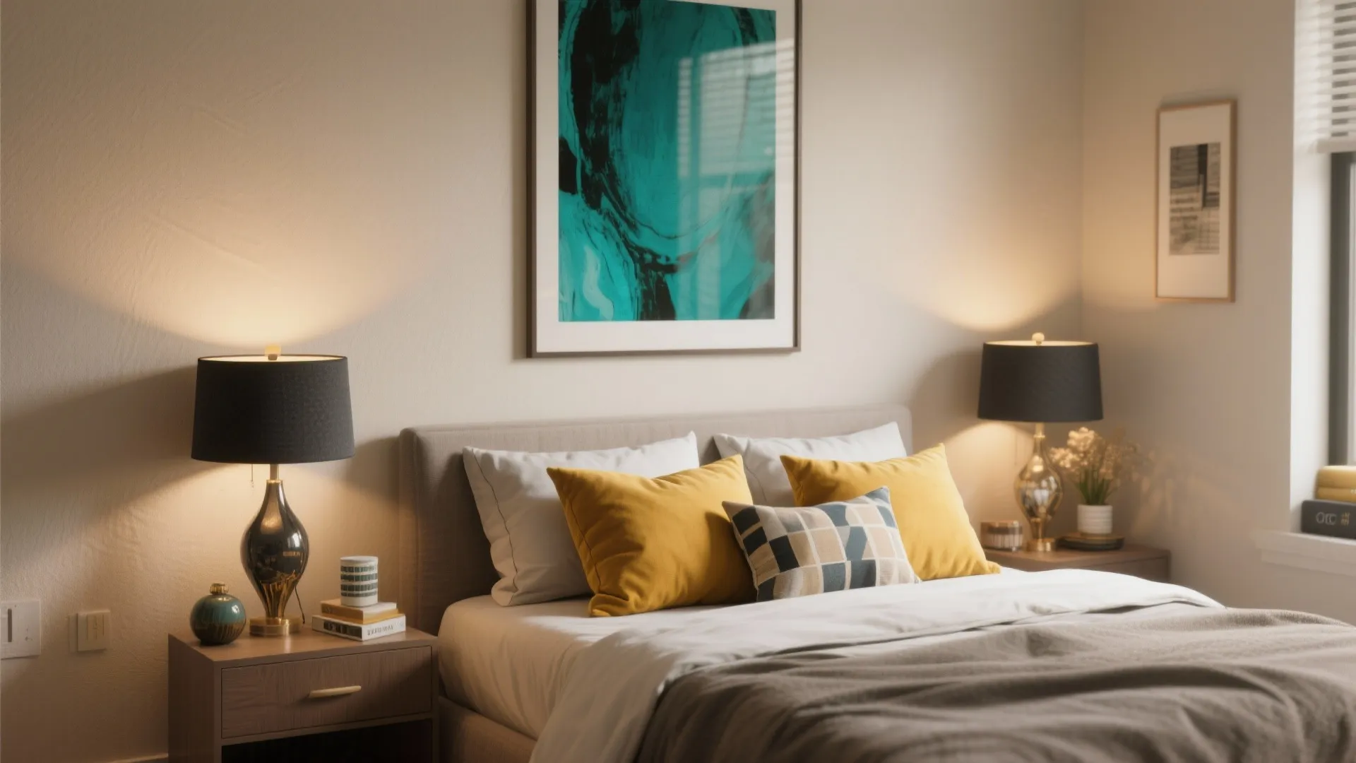 5. Beige with Bold Color Pops