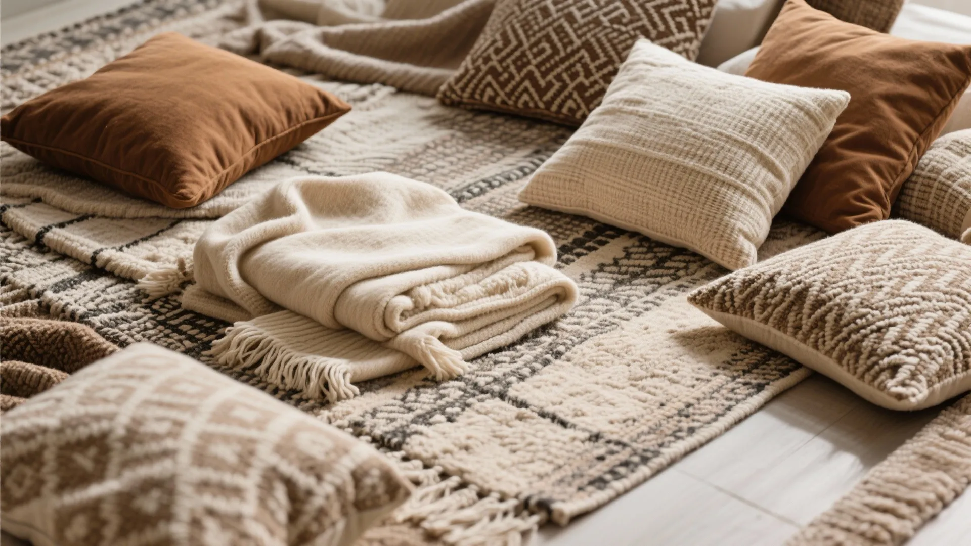 7. Beige and Brown Layered Textiles