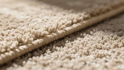 Soft Beige Shag Rug Texture Detail