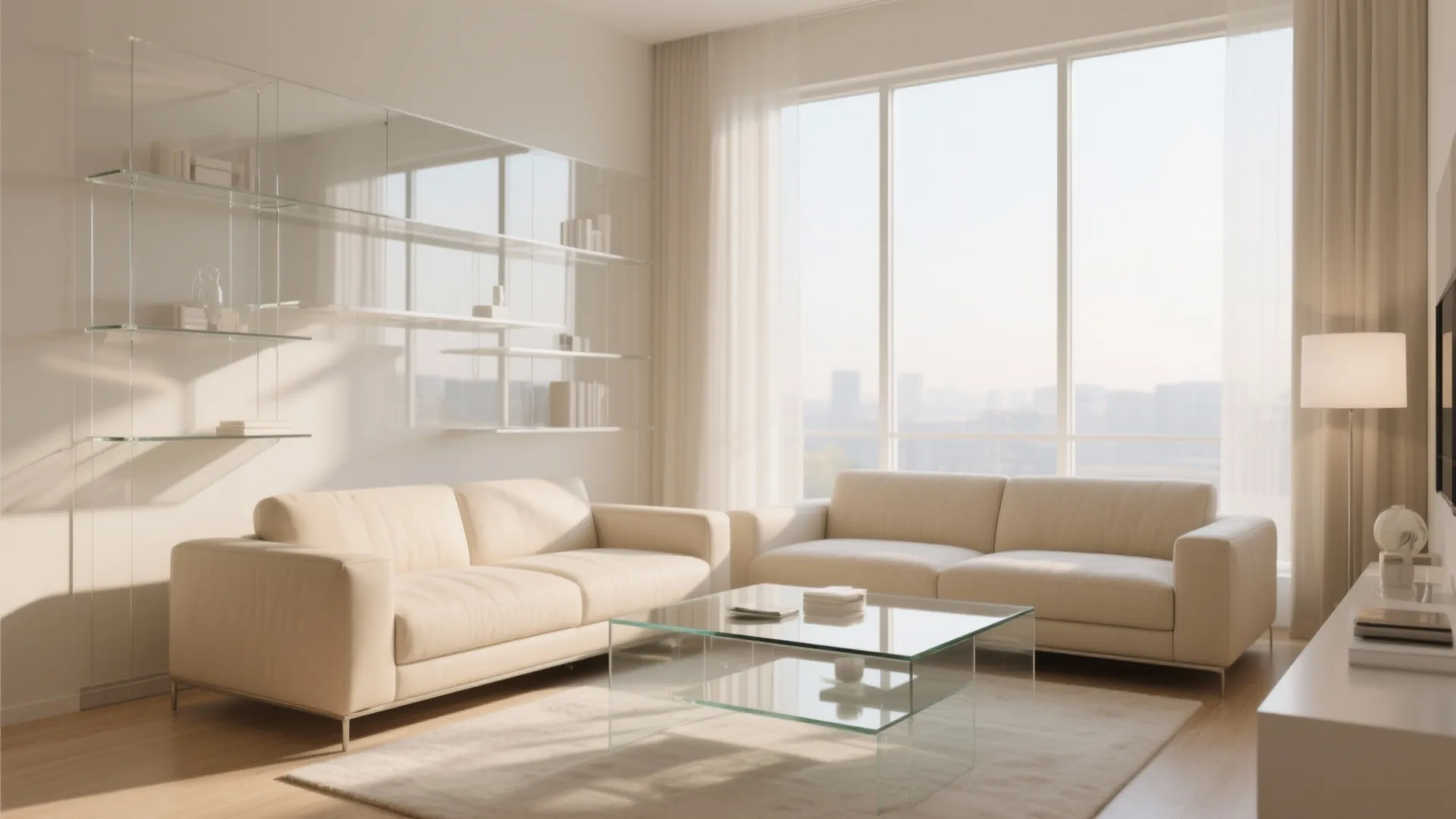 6. Beige and Glass Elements